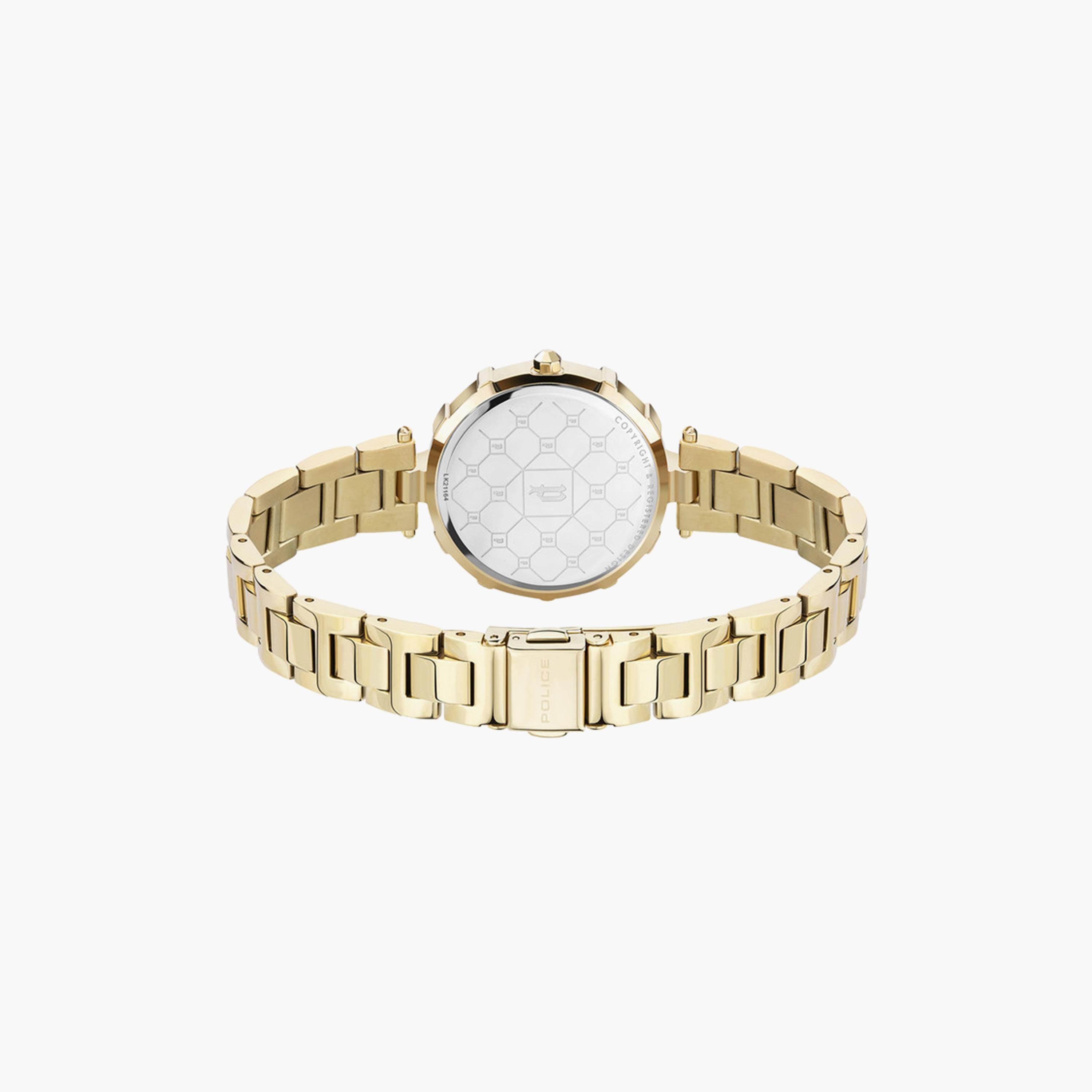 ساعة بوليس للنساء 34 ملم ذهبية أنالوج من الستانلس ستيل | PEWLK2116401-women-watchesandjewellery-watches-image-3
