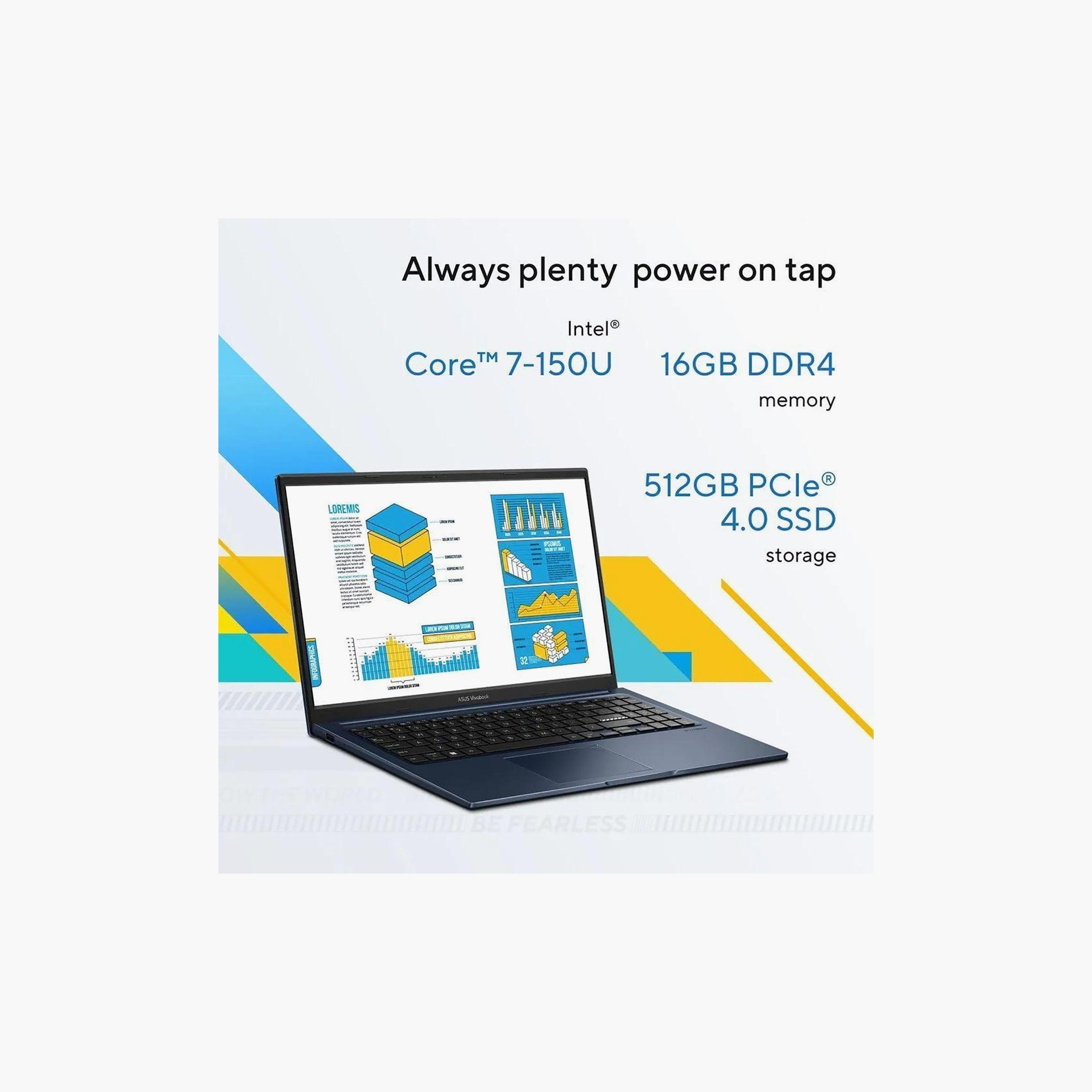 اسوس فيفوبوك 15 انتل كور 7-150U 16 جيجابايت رام 512 جيجابايت اس اس دي | X1504VA-NJ687W-electronics-laptops-image-2