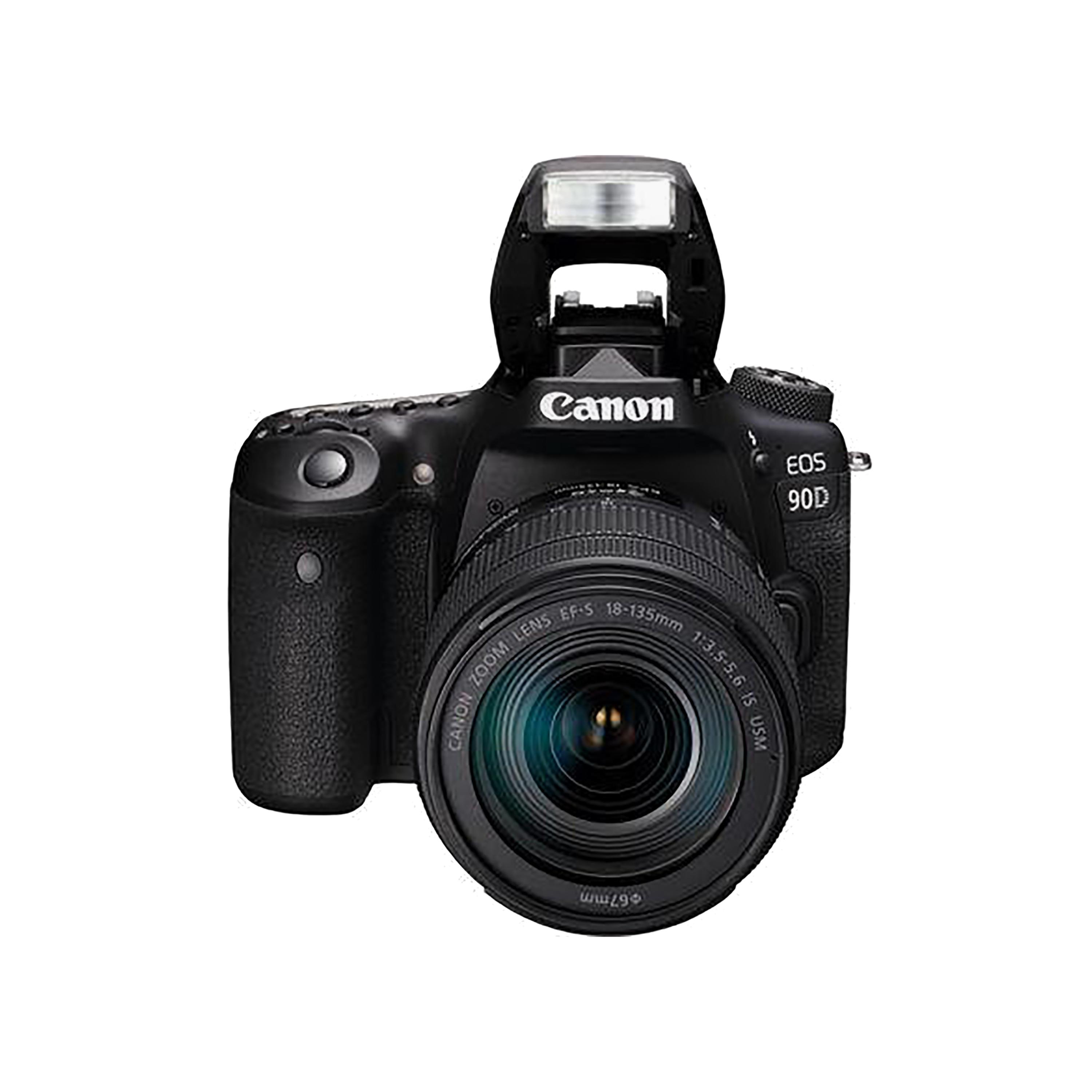 كاميرا كانون EOS 90D دي إس إل آر (DSLR) مع عدسة EF-S 18-135 ملم IS USM ومستشعر بدقة 32.5 ميجابكسل وتقنية 4K ومعالج Dual Pixel AF وبلوتوث وواي فاي-electronics-camera-image-2