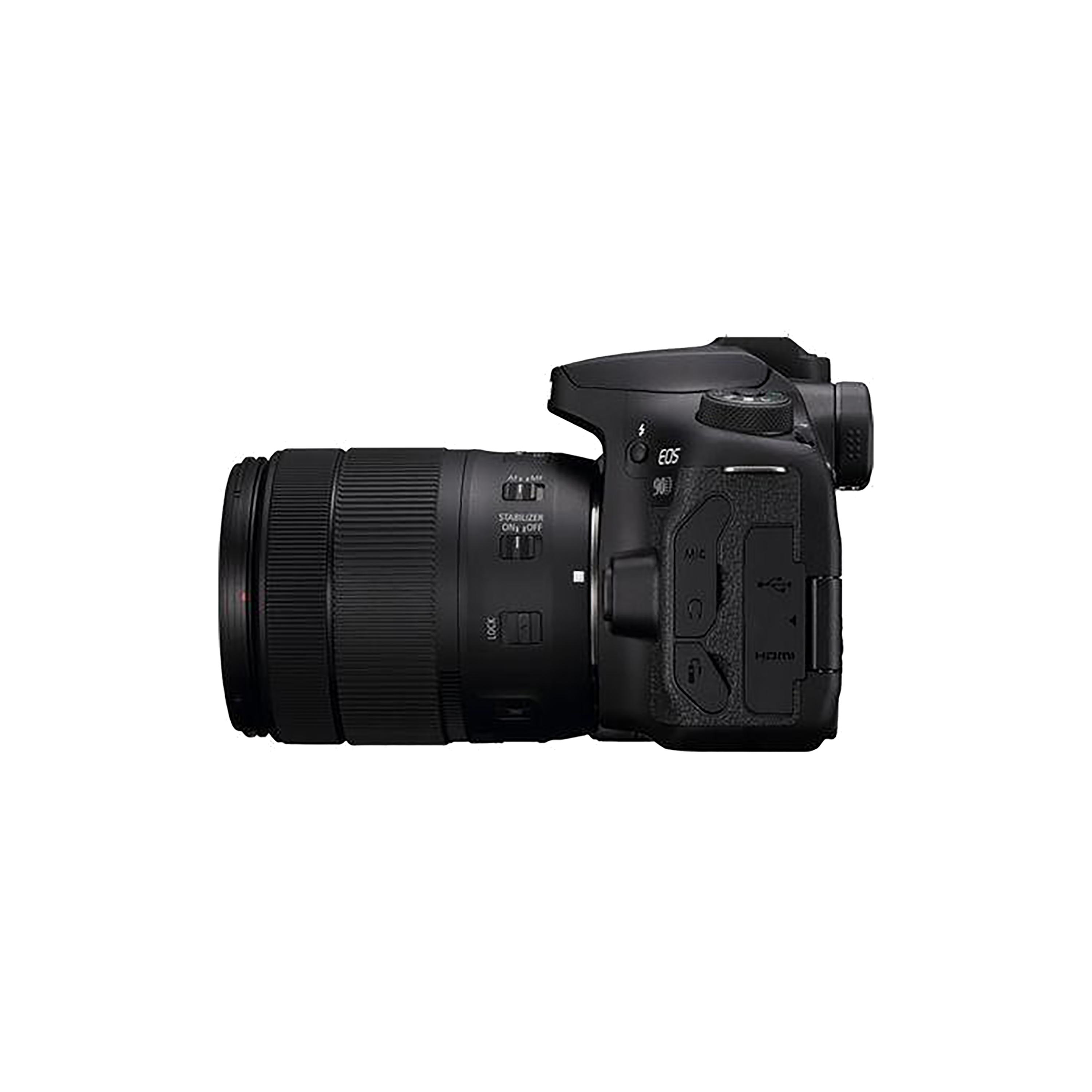 كاميرا كانون EOS 90D دي إس إل آر (DSLR) مع عدسة EF-S 18-135 ملم IS USM ومستشعر بدقة 32.5 ميجابكسل وتقنية 4K ومعالج Dual Pixel AF وبلوتوث وواي فاي-electronics-camera-image-4