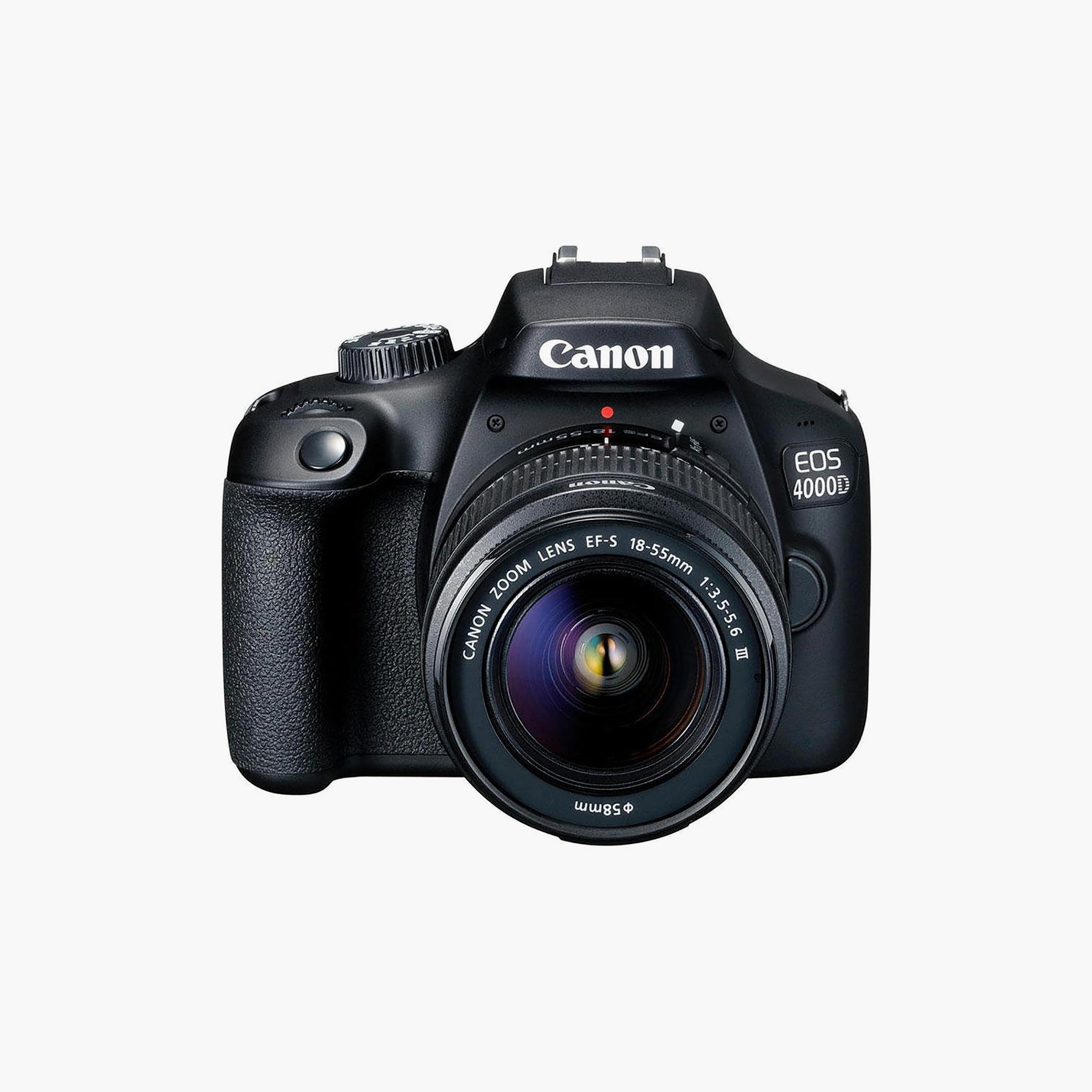 كاميرا كانون دي إس إل آر (DSLR) مع عدسة 18-55 ملم DC III باللون الأسود | EOS 4000D 18-55 DC III-electronics-camera-image-1