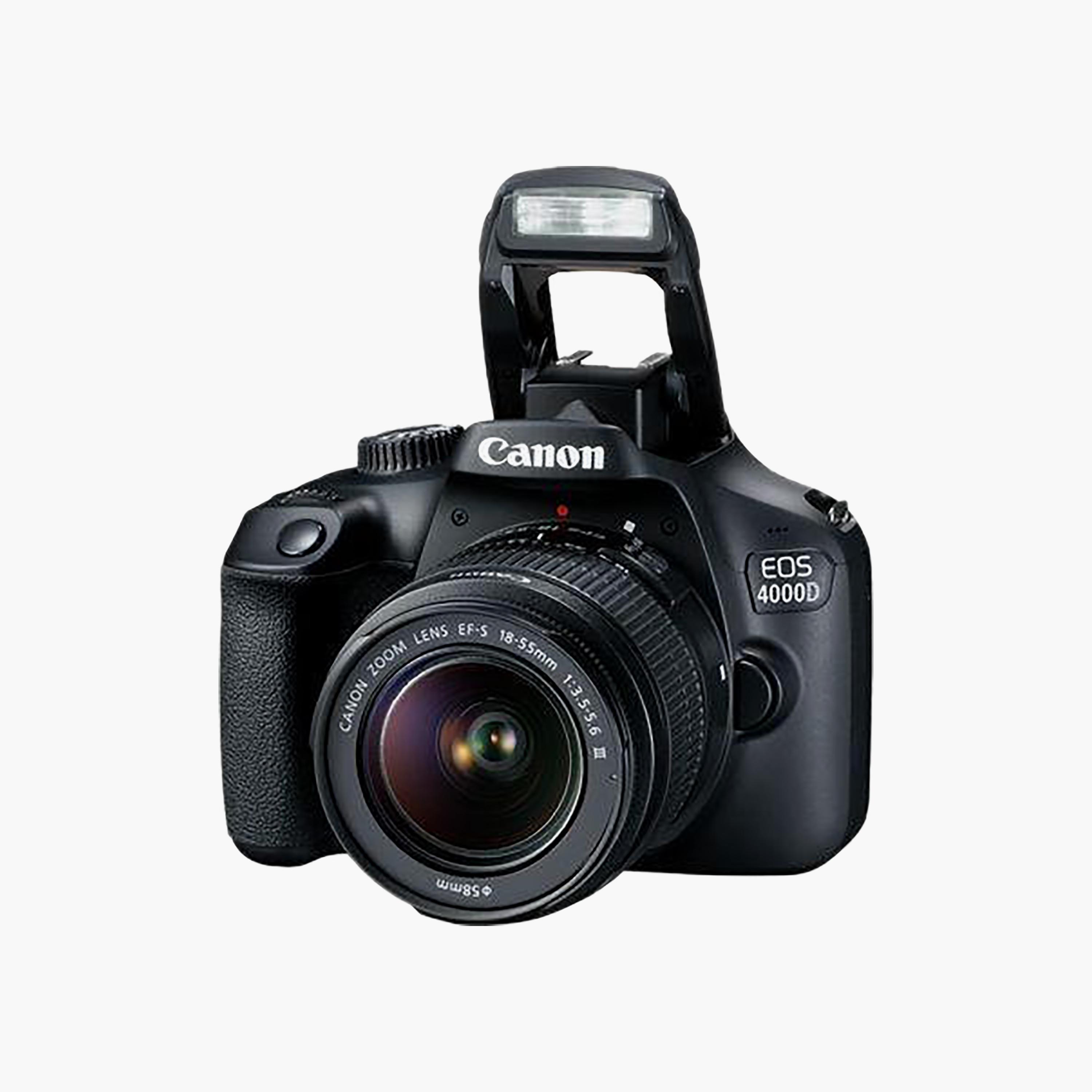 كاميرا كانون دي إس إل آر (DSLR) مع عدسة 18-55 ملم DC III باللون الأسود | EOS 4000D 18-55 DC III-electronics-camera-image-3