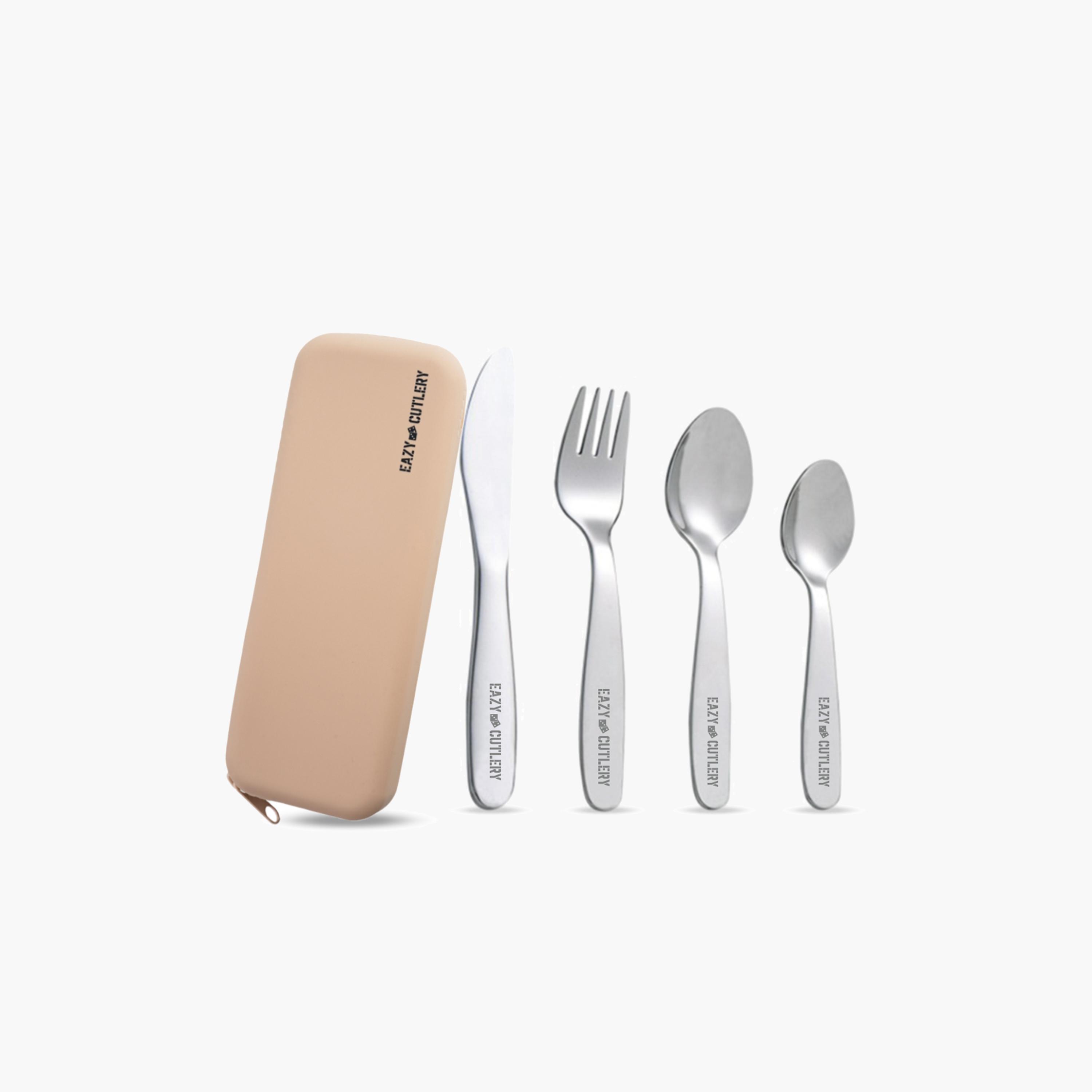 Eazy Kids 4-Piece Cutlery Set with Silicon Pouch-baby-feeding-mealtimeessentials-image-1