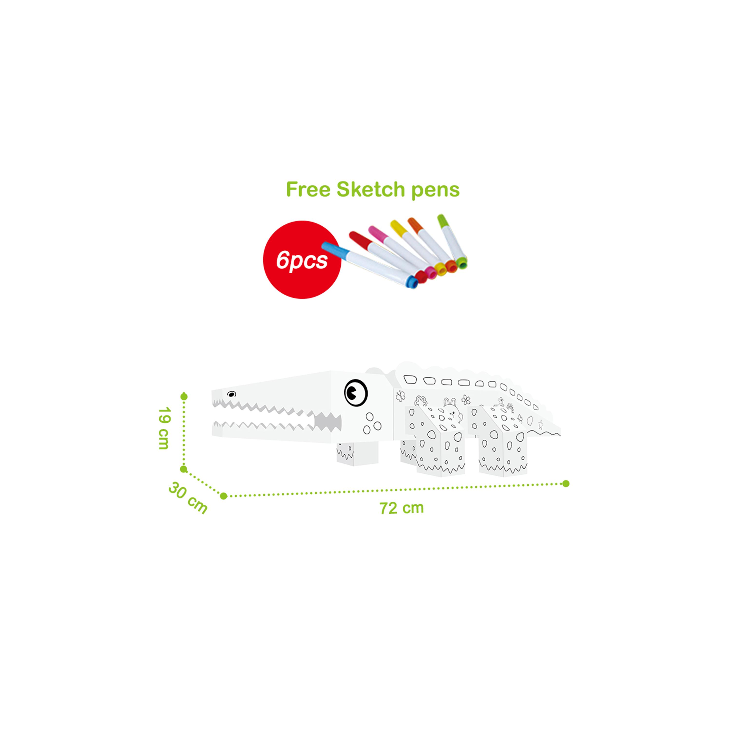 Eazy Kids DIY Doodle Colouring Kit with 6-Piece Sketch Pans, Crocodile-school-artsandcrafts-image-6