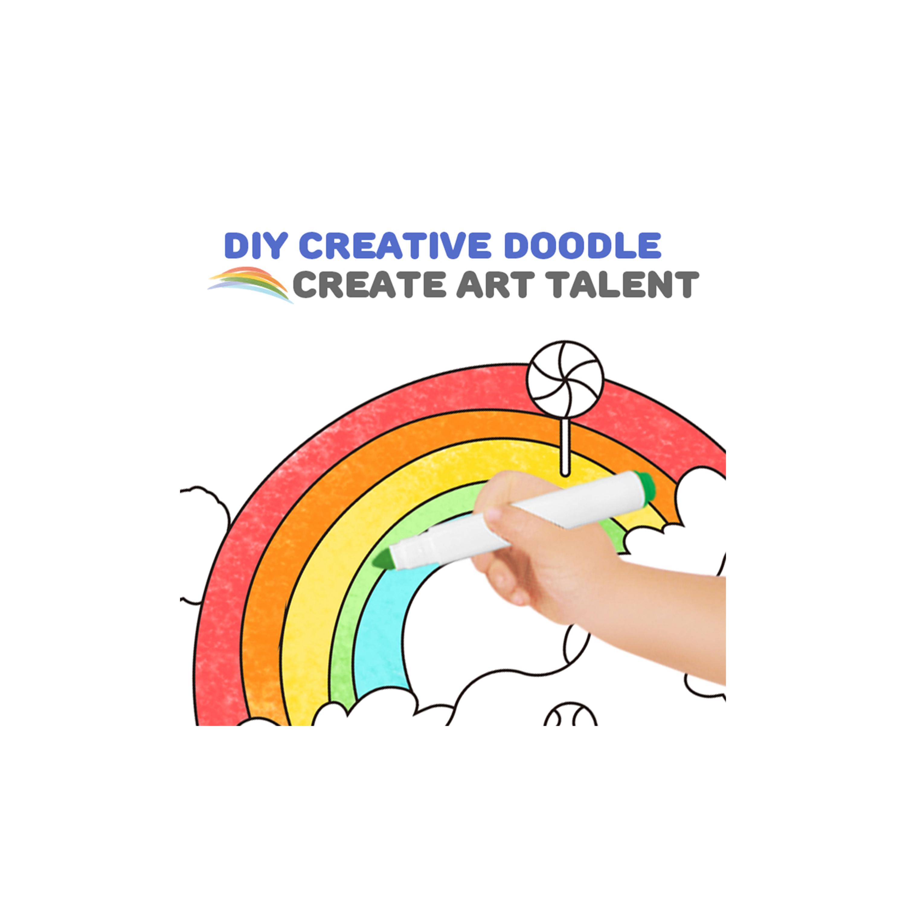 Eazy Kids DIY Doodle Colouring Kit with 6-Piece Sketch Pans, Happy Birthday House-school-artsandcrafts-image-3