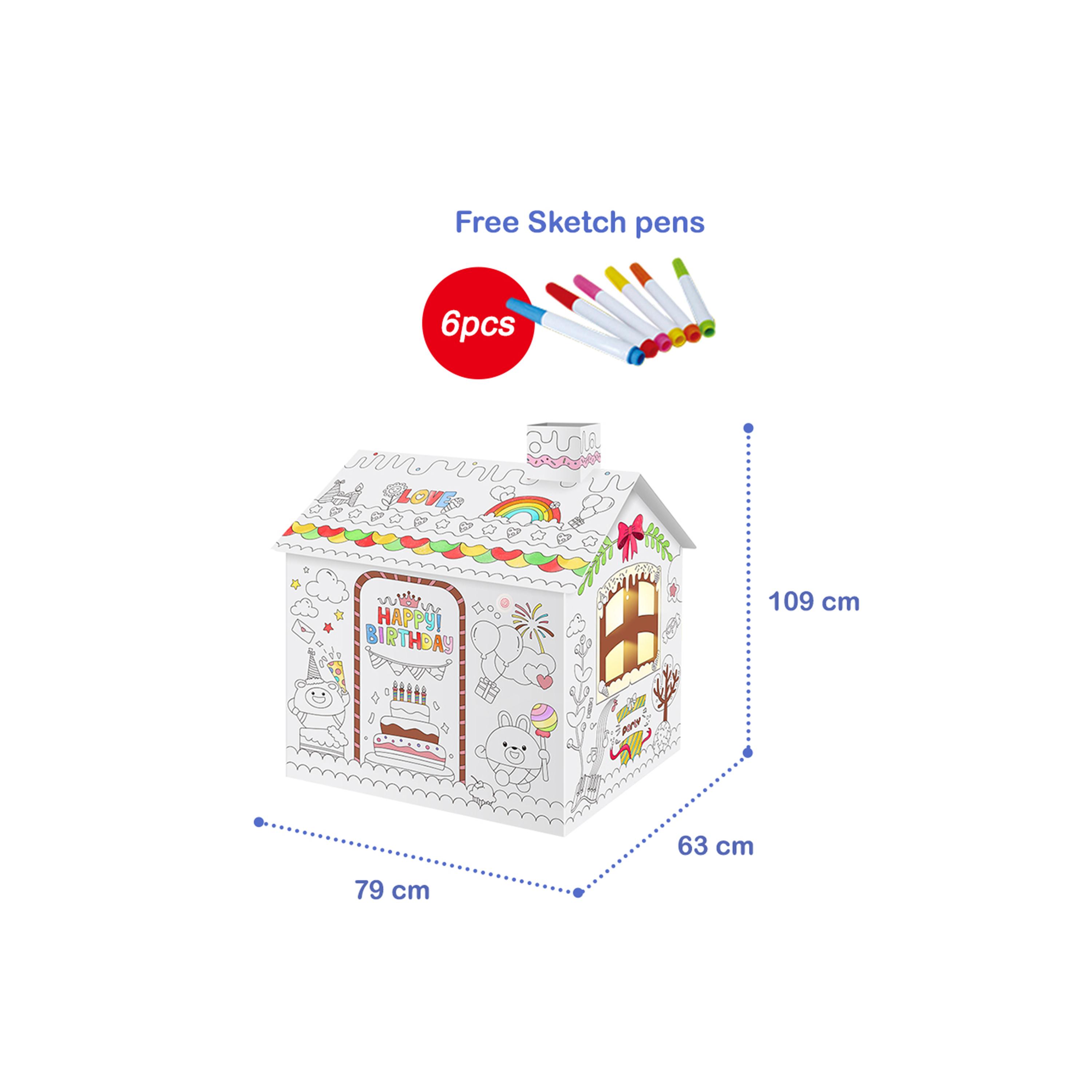 Eazy Kids DIY Doodle Colouring Kit with 6-Piece Sketch Pans, Happy Birthday House-school-artsandcrafts-image-7