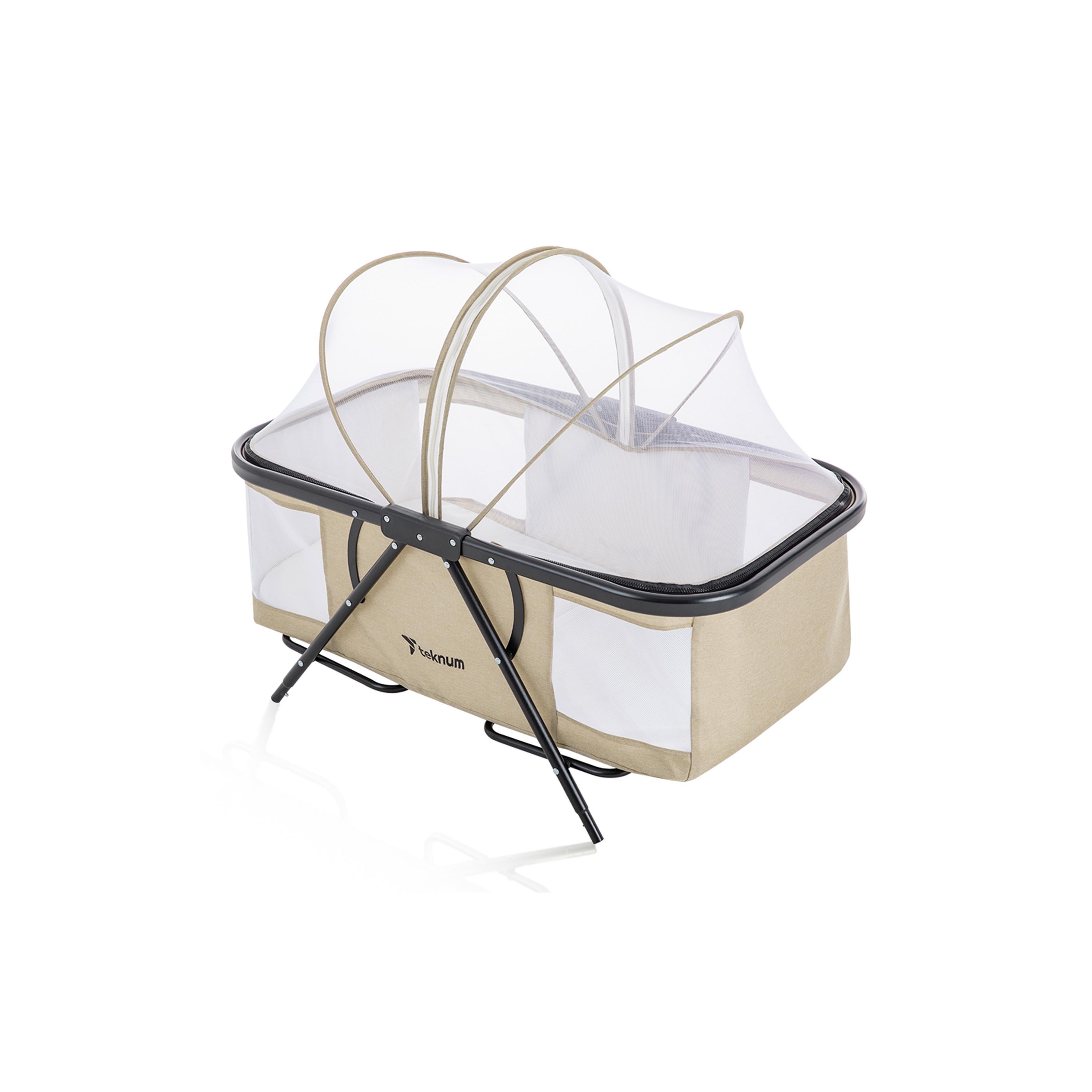 Teknum 3-In-1 Baby Cot, Cradle with Mosquito Net & Wheels, Ivory-baby-nursery-furniture-cribsandbeds-travelcots-image-7