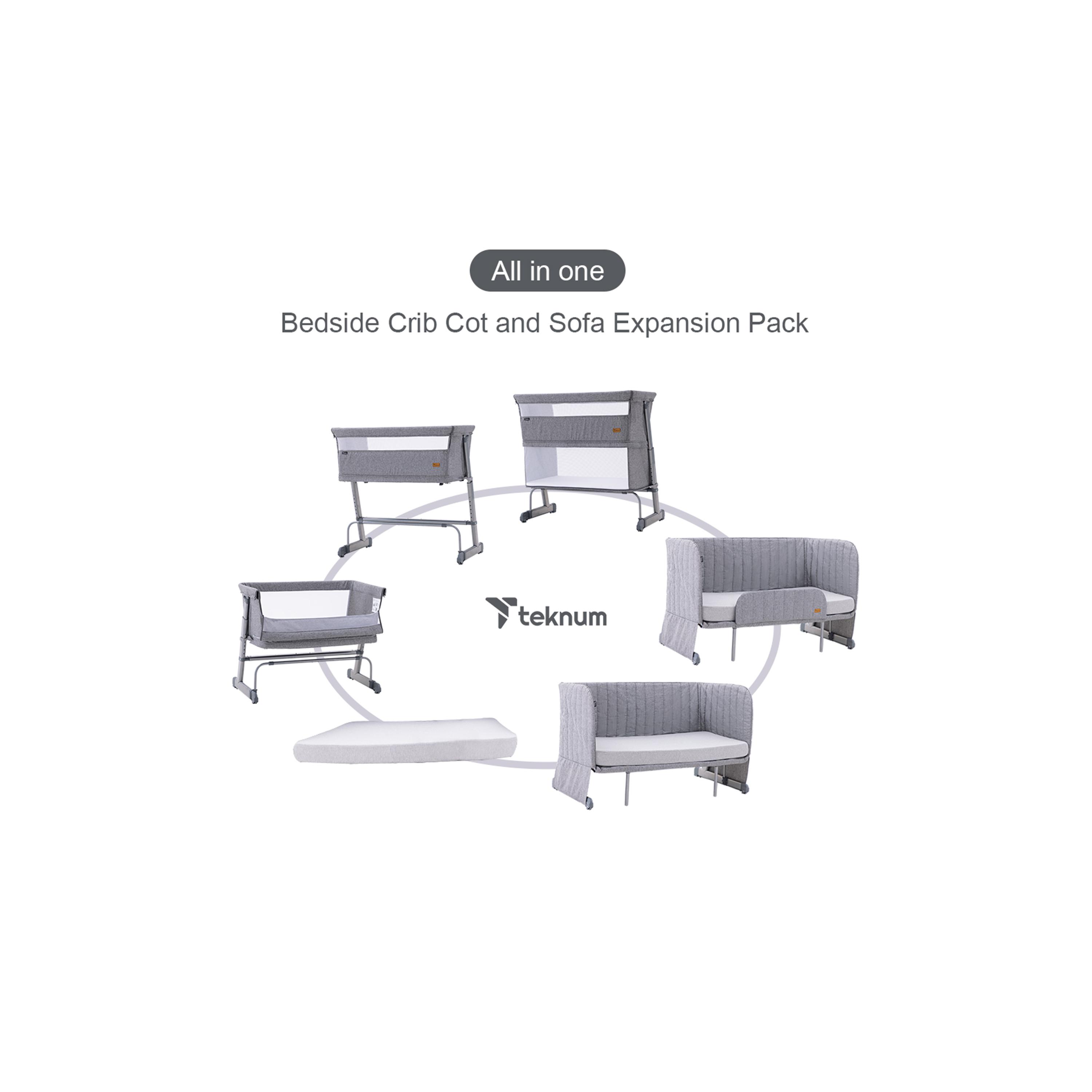Teknum All-In-1 Bedside Crib Cot & Sofa Expansion Pack , 0-4Years-baby-nursery-furniture-cribsandbeds-bassinets-image-10