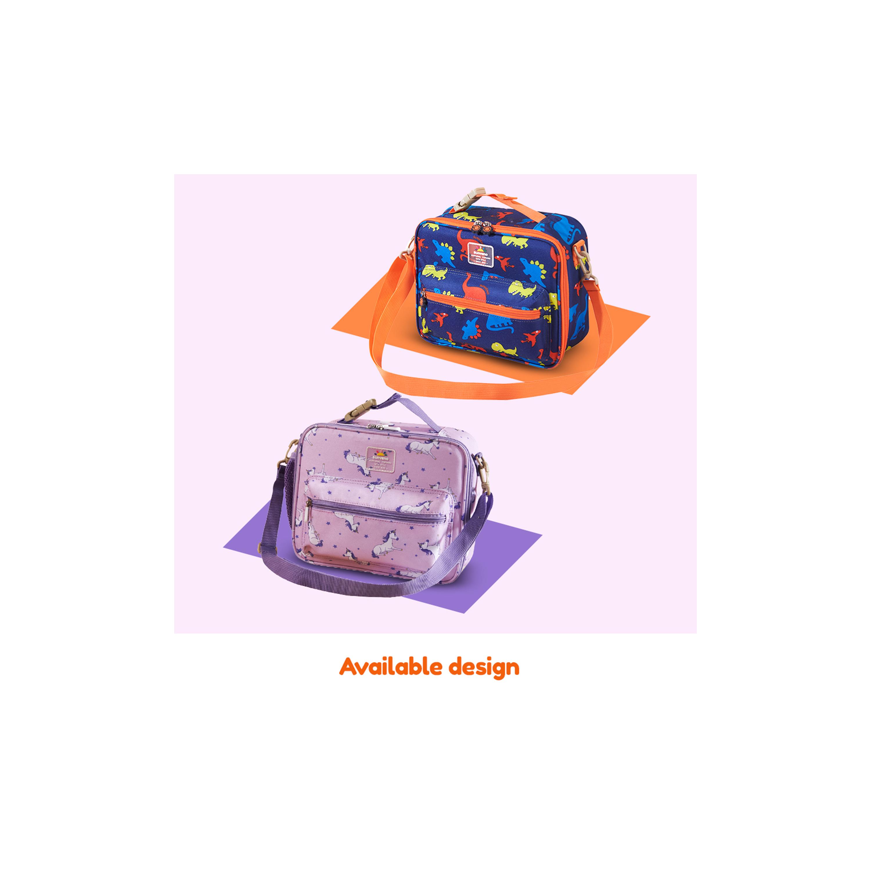 Sunveno Lunch Bag with Shoulder Strap, Unicorn, Purple-school-lunchessentials-lunchbags-image-2