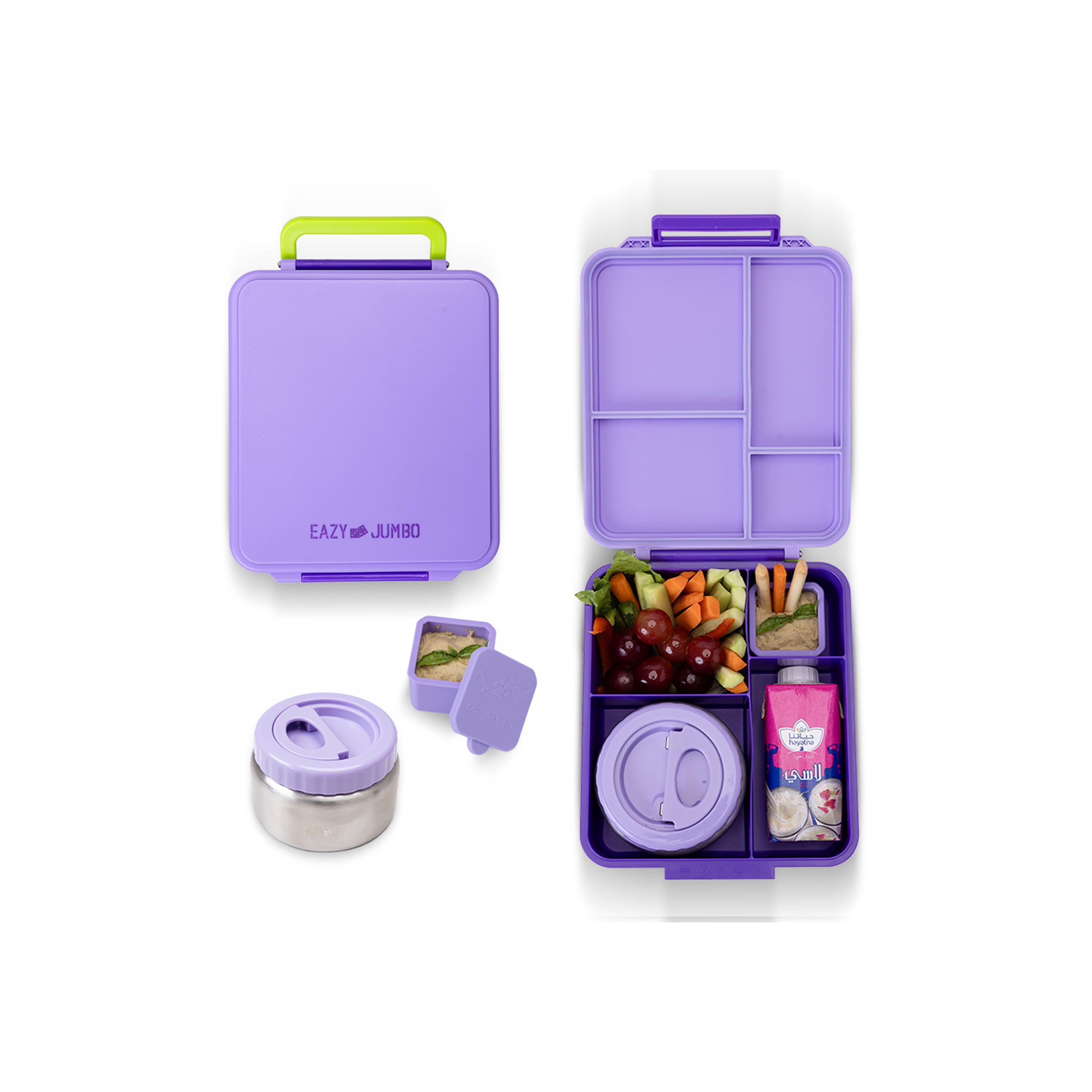 Eazy Kids Jumbo Bento Lunch Box with Thermos & Dip Jar-school-lunchessentials-lunchboxes-image-1
