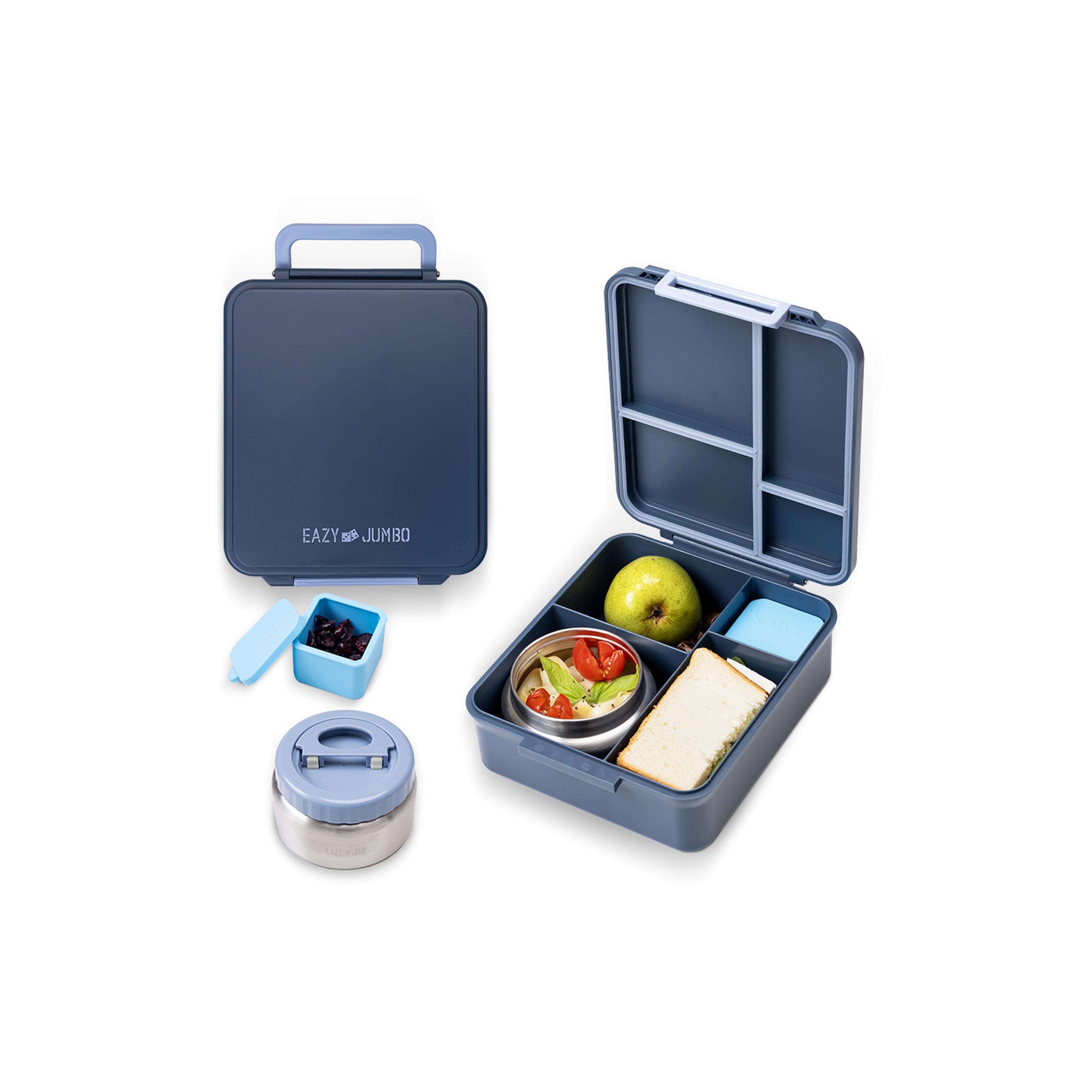 Eazy Kids Jumbo Bento Lunch Box with Thermos & Dip Jar-school-lunchessentials-lunchboxes-image-1