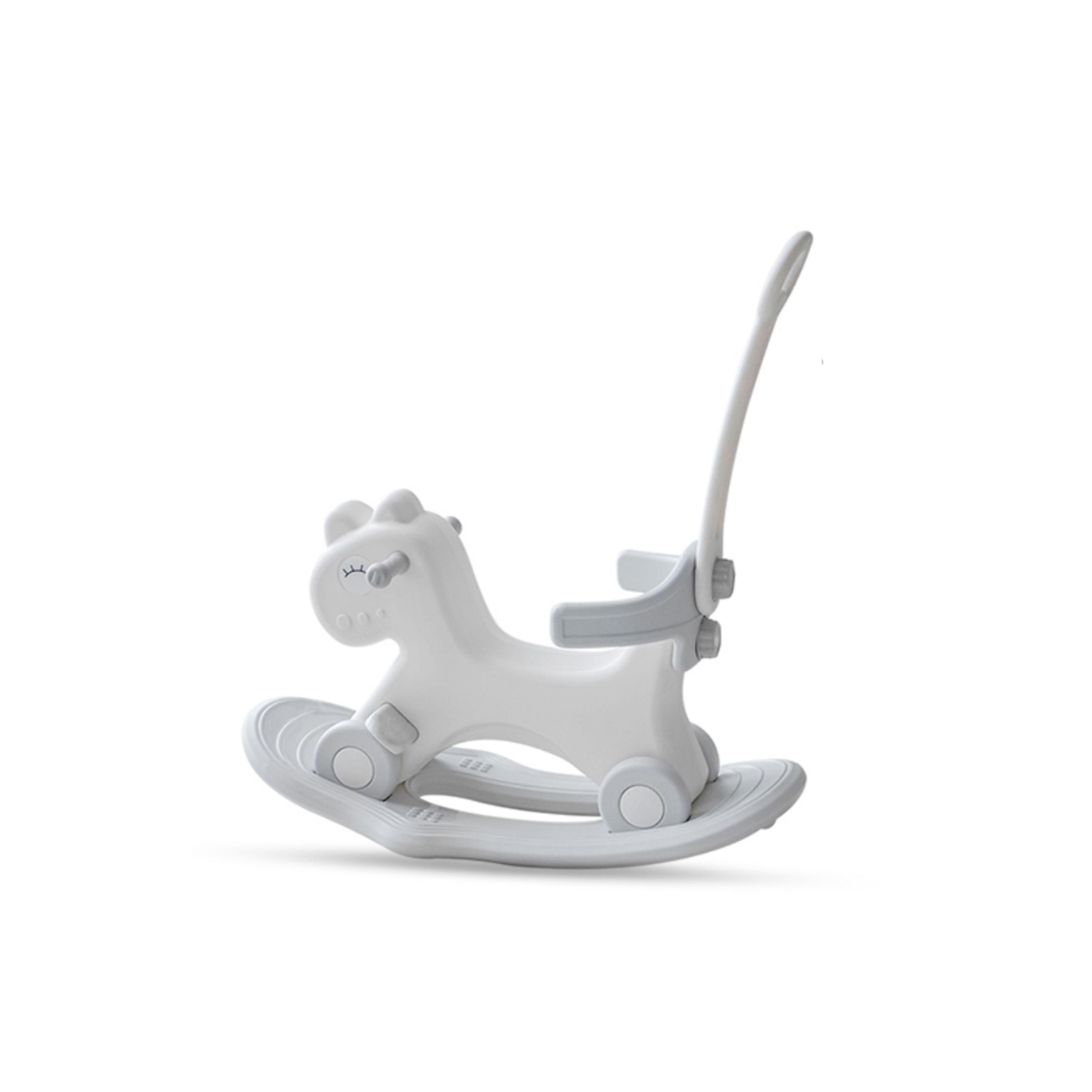 Teknum 2-In-1 Rock Ride On with Push Handle, Grey & White-toys-outdoor-bikesandrideons-manualrideons-image-1