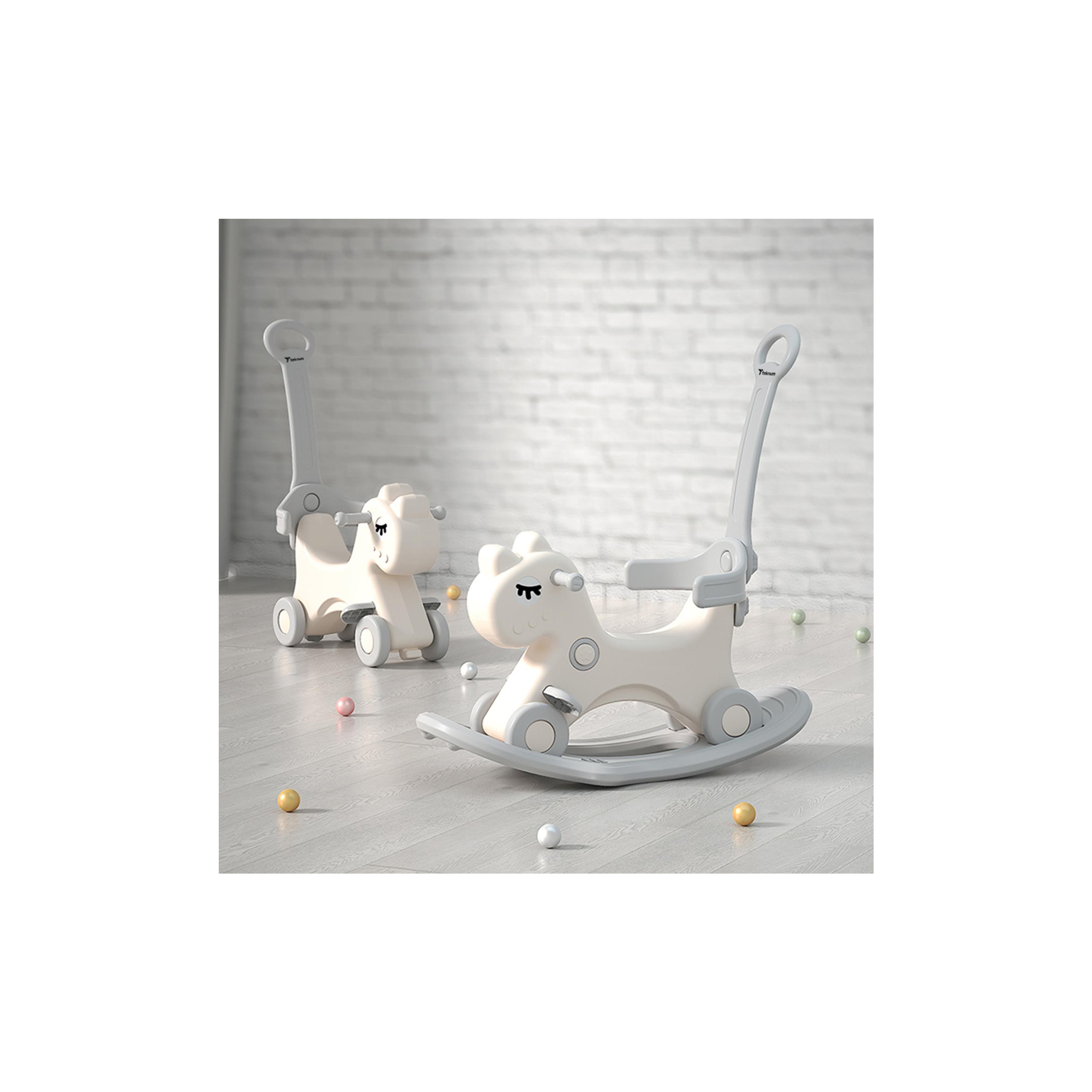 Teknum 2-In-1 Rock Ride On with Push Handle, Grey & White-toys-outdoor-bikesandrideons-manualrideons-image-2