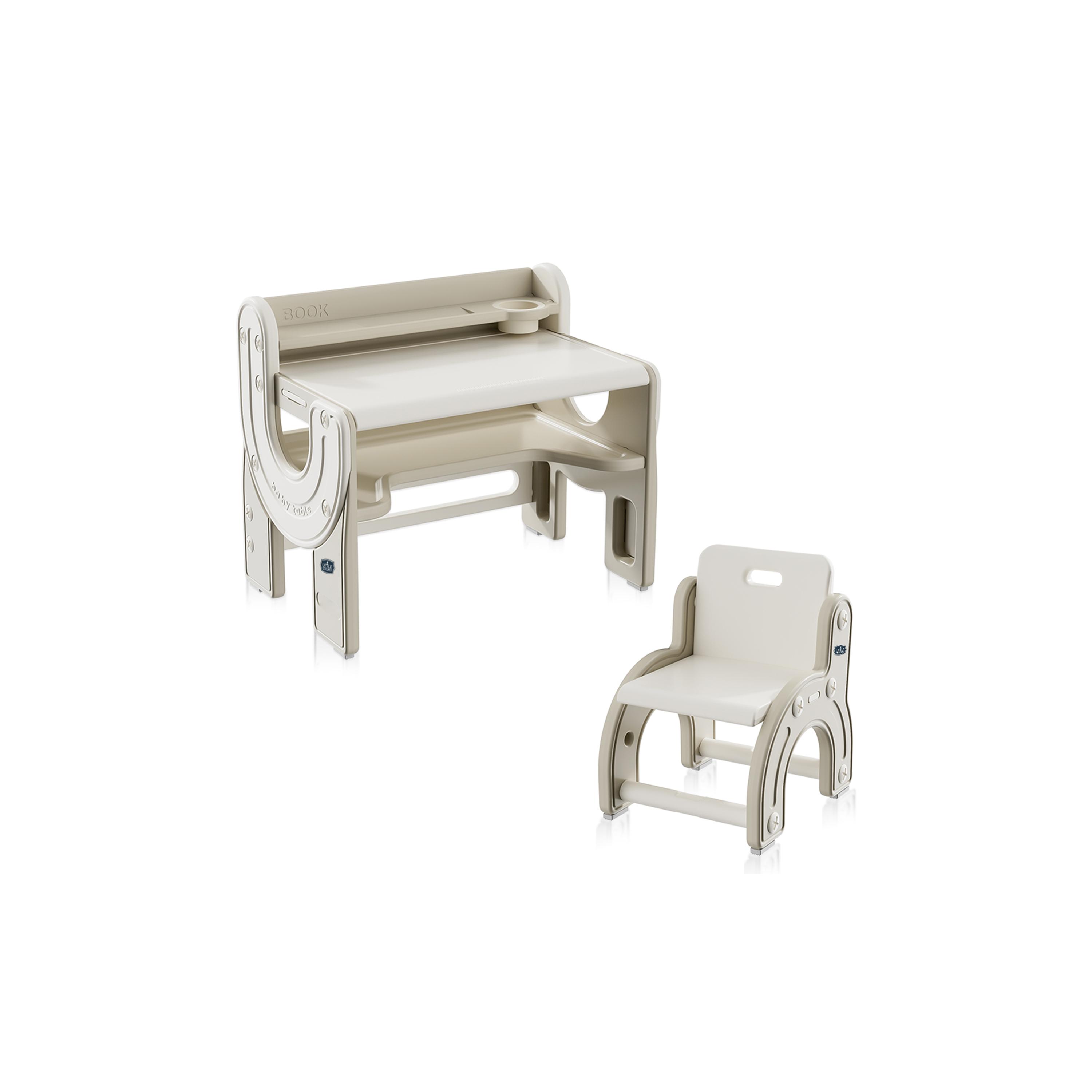 Little Story Multi Purpose Drawing & Study Table with Chair, Beige-baby-nursery-furniture-chairsandtables-image-1