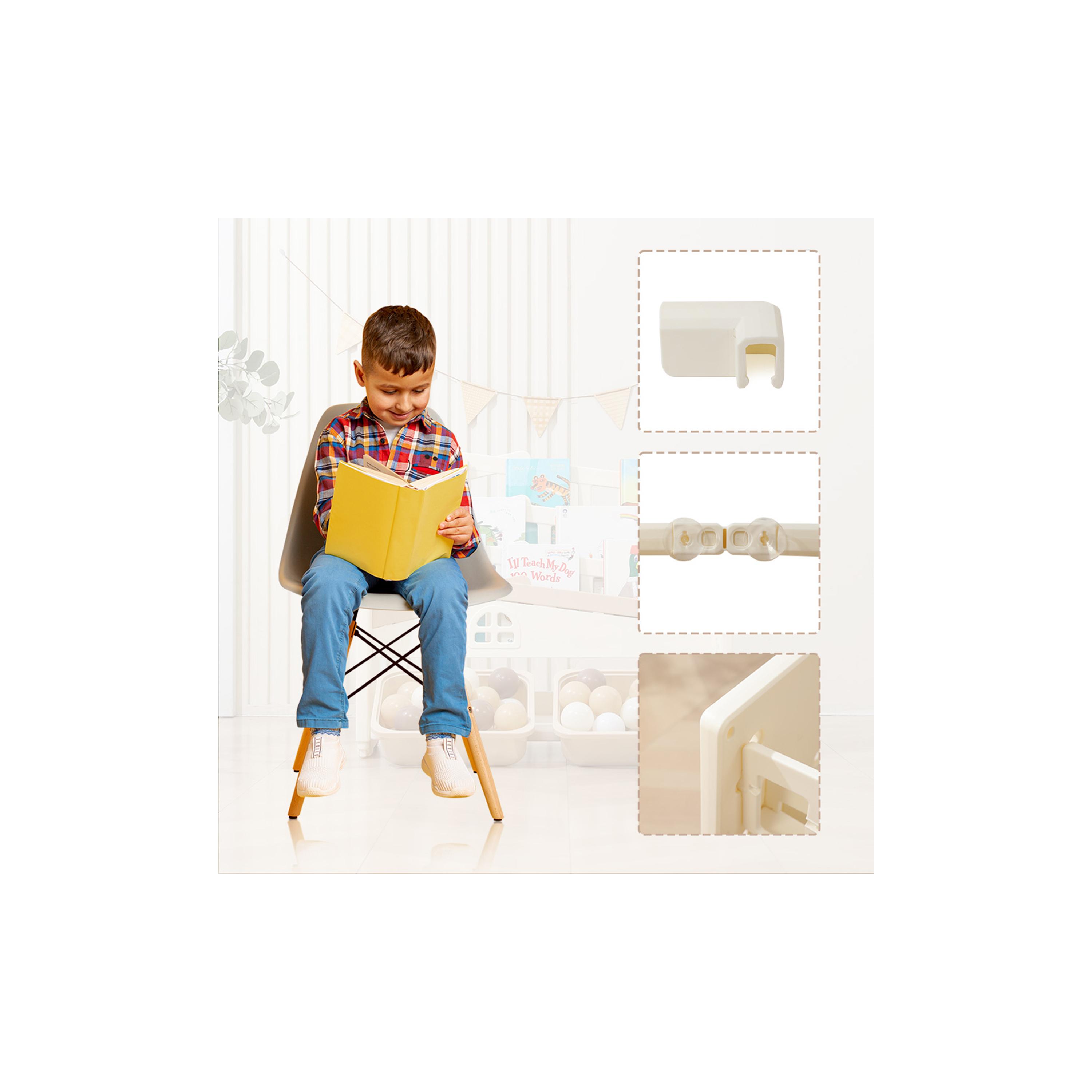 Little Story Bookshelf with 2-Piece Toy Storage Bins, White-baby-nursery-furniture-wardrobesandstorage-image-4