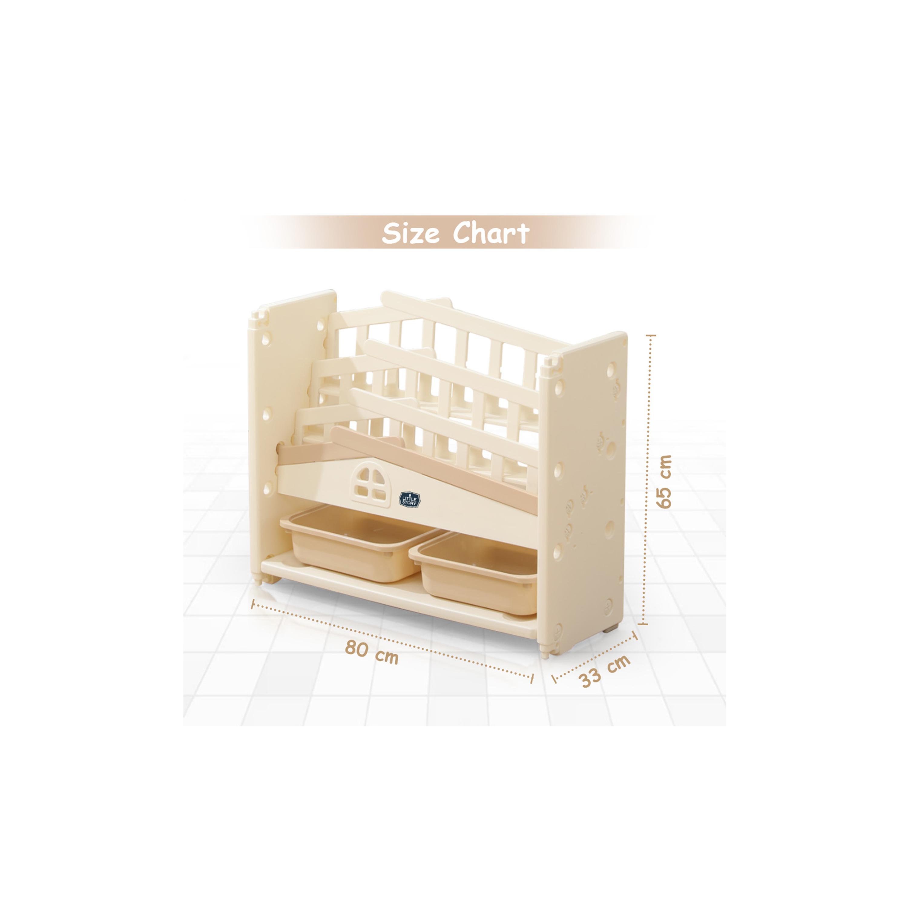 Little Story Bookshelf with 2-Piece Toy Storage Bins, White-baby-nursery-furniture-wardrobesandstorage-image-9