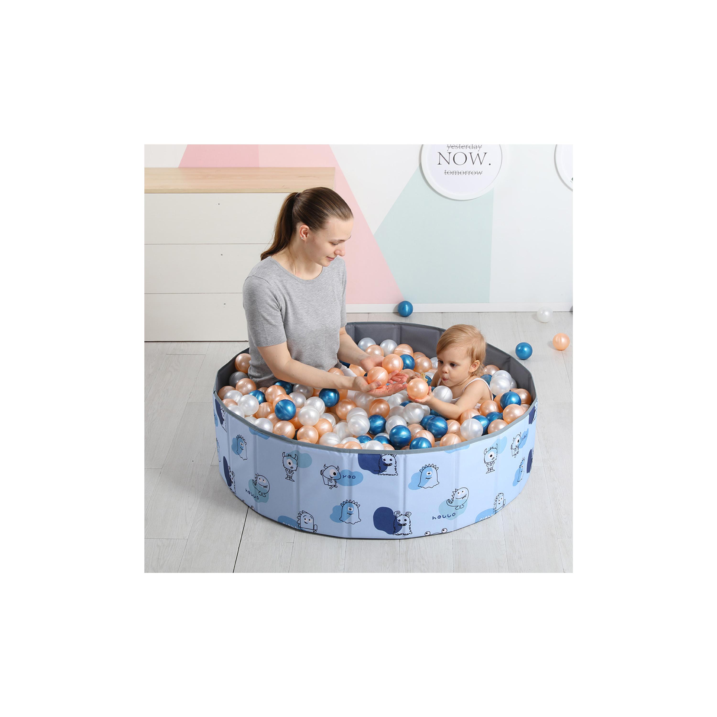 حفرة كرات محمولة مع 90 قطعة من الكرات وحقيبة حمل من ليتل ستوري، متعددة الألوان-baby-infantactivity-playpensandplaymats-image-3