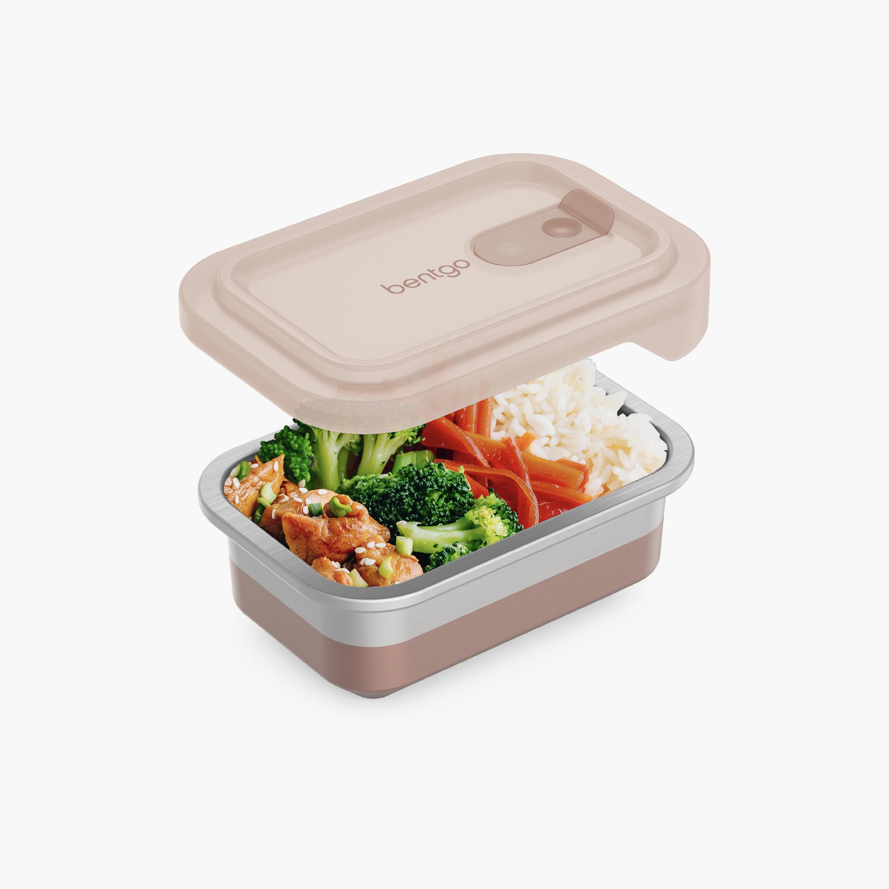 Bentgo Microsteel Food Container - Beige - 500ml-school-lunchessentials-lunchboxes-image-1