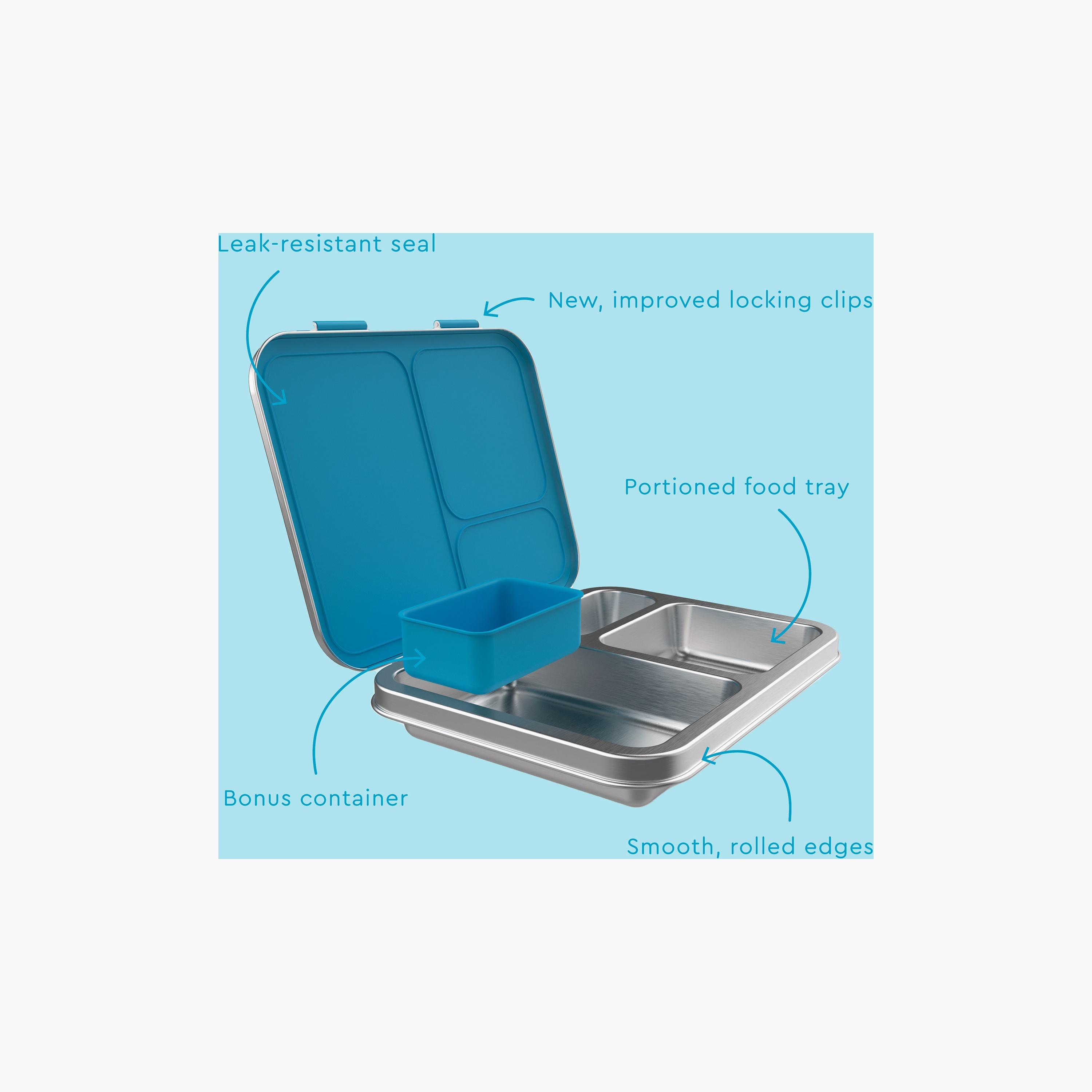 علبة غداء ستانلس ستيل بطبعة ديناصور من بينتجو - أزرق-school-lunchessentials-lunchboxes-image-3