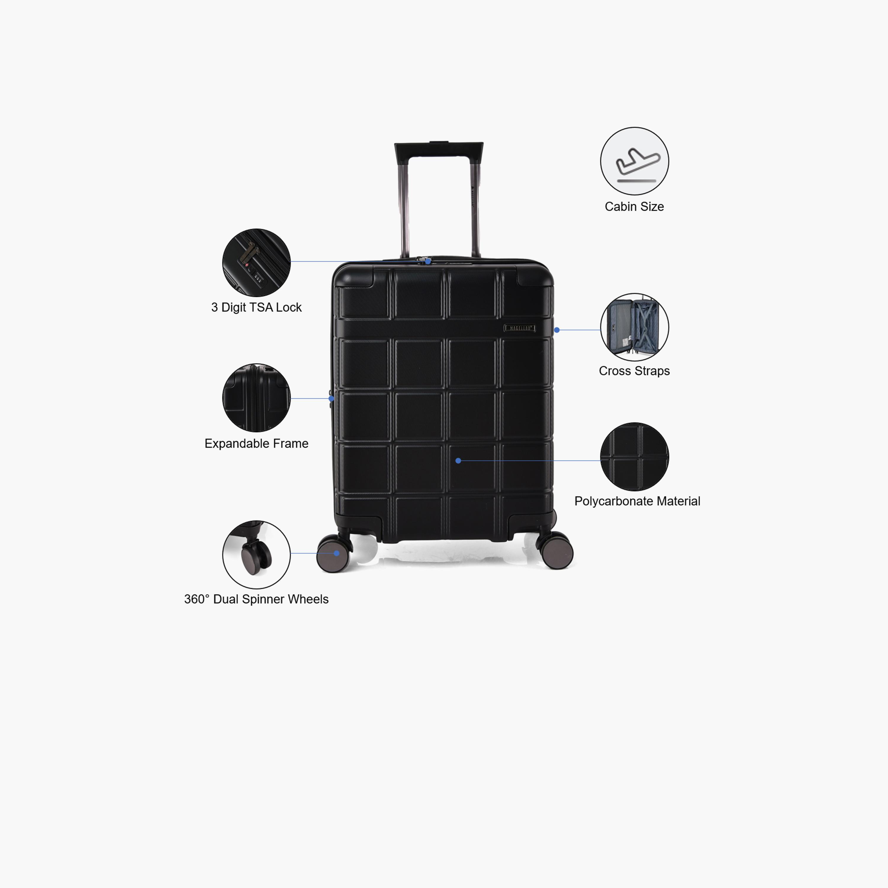 Magellan 49.5 CM Cabin Bag Polycarbonate with ABS Hardcase Four-Wheeler Spinner Trolley Bag | 18816-20 -travel-luggagesandbags-luggage-image-4