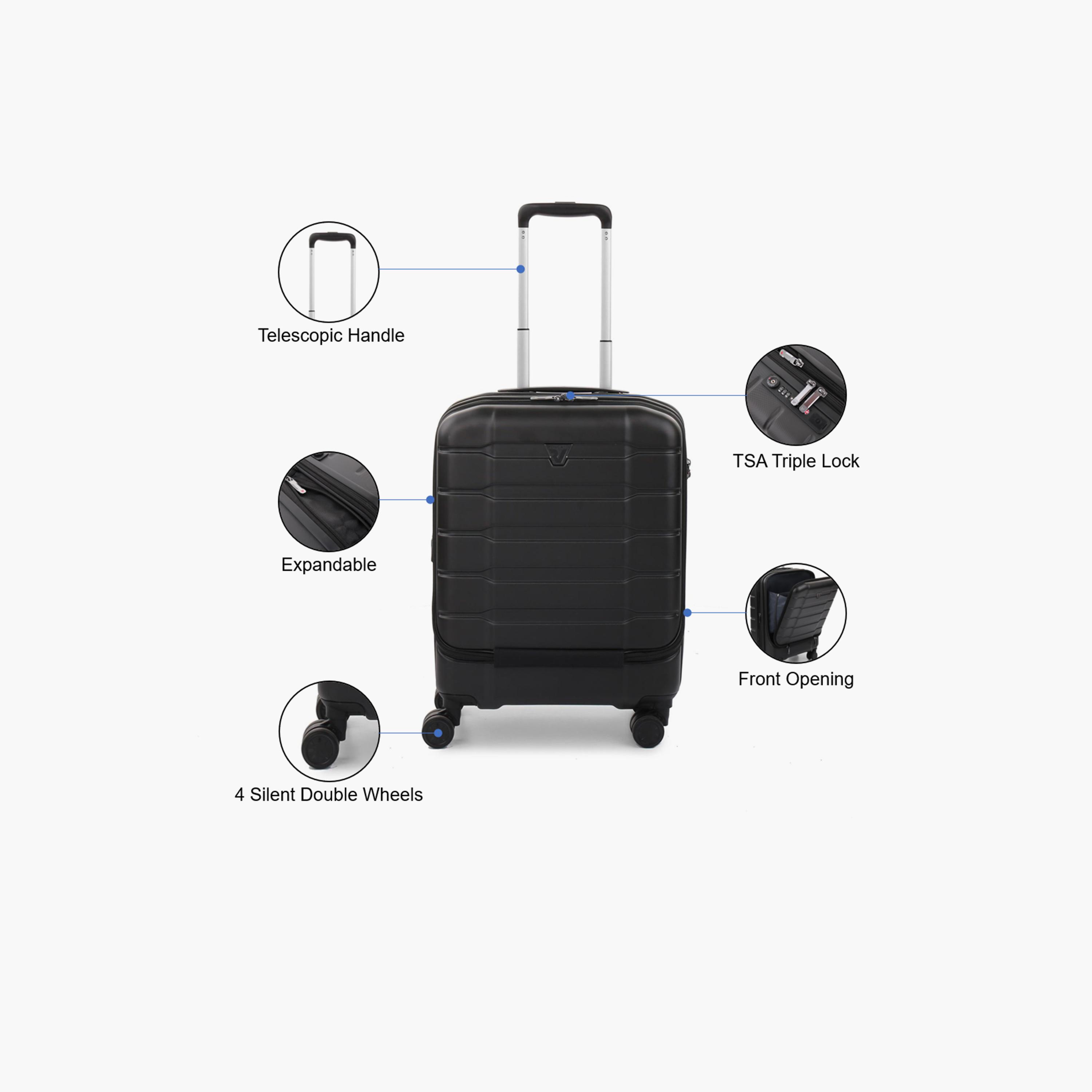 Roncato 55 CM Cabin Polycarbonate with ABS Hardcase Four-Wheeler Double Trolley Bag | 41388901-travel-luggagesandbags-luggage-image-4