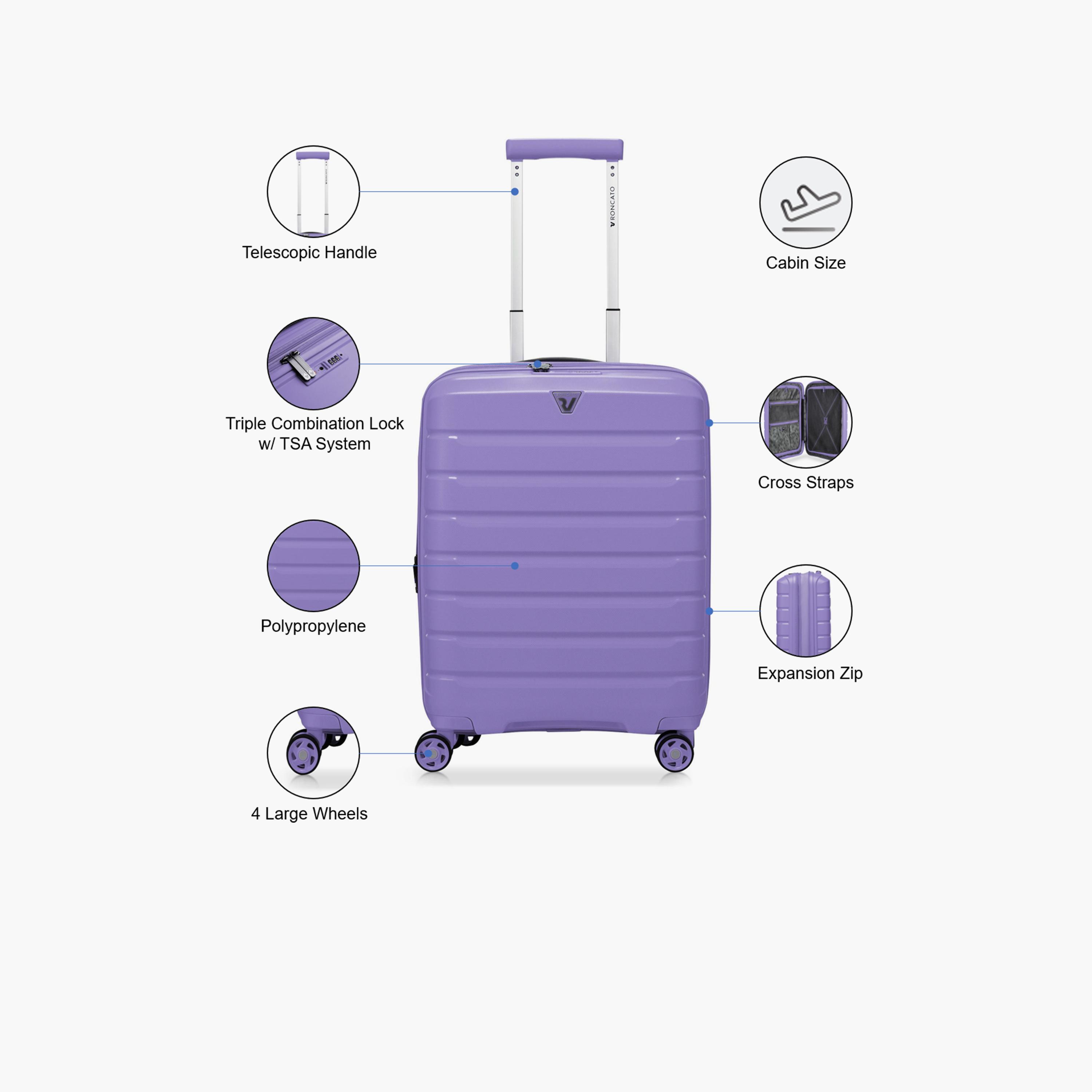 Roncato 55 CM Cabin Bag Polypropylene Hardcase Four-Wheeler Spinner Trolley Bag with TSA Lock | 418183-travel-luggagesandbags-luggage-image-4