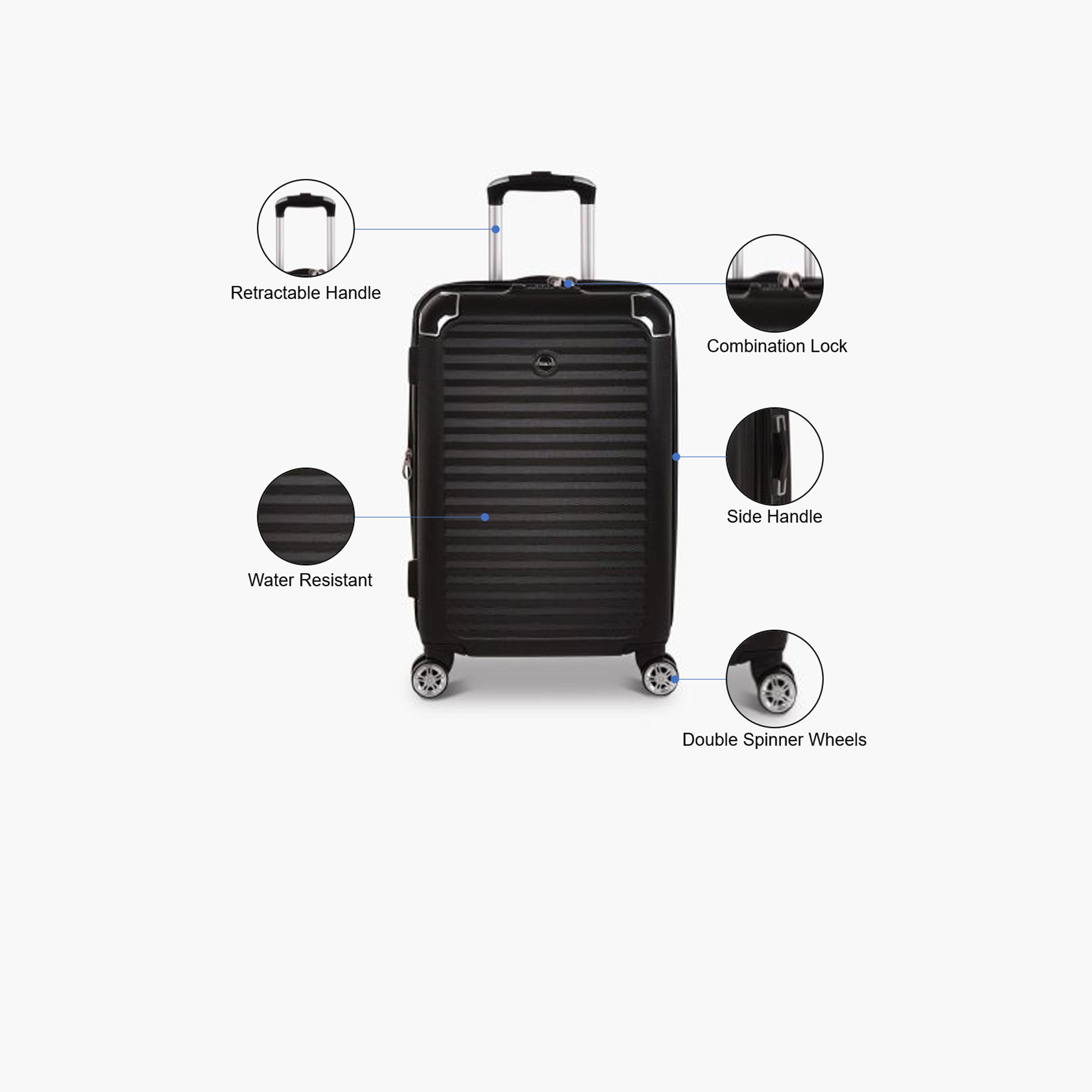 Track 53 CM Cabin Bag Polycarbonate with ABS Hardcase Four-Wheeler Spinner Trolley Bag | 6037-20 -travel-luggagesandbags-luggage-image-4