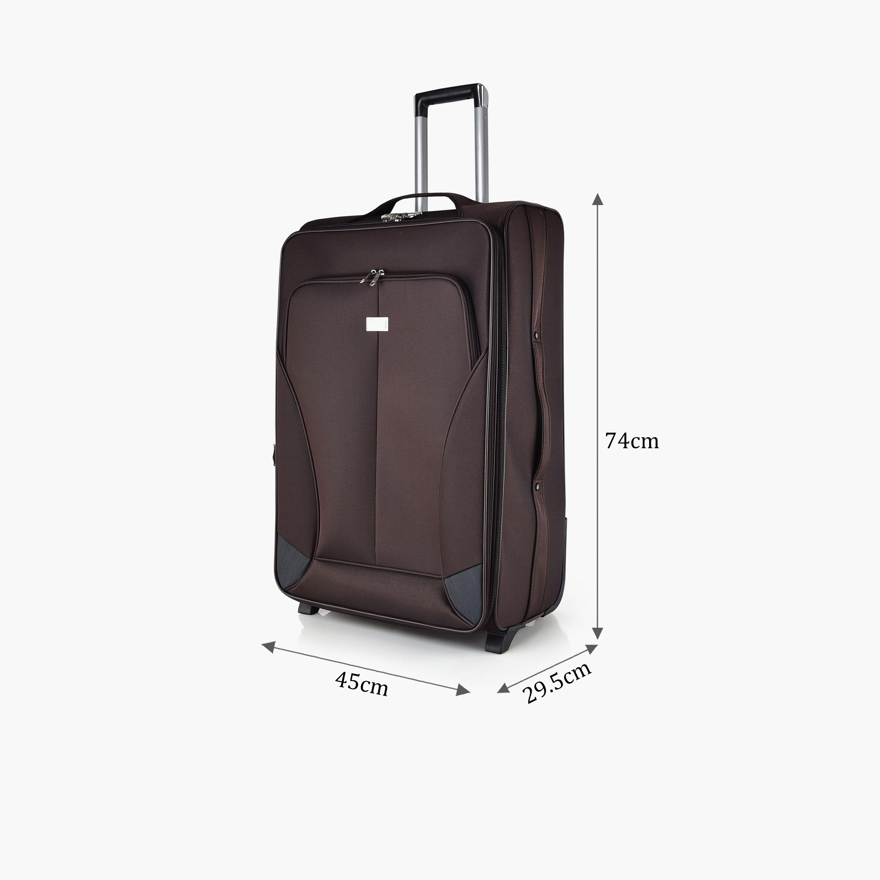 New Travel 74 CM Large Check-in Textile Softcase Two-Wheeler Single Trolley Bag with Combination Lock | 8883-28 -travel-luggagesandbags-luggage-image-3