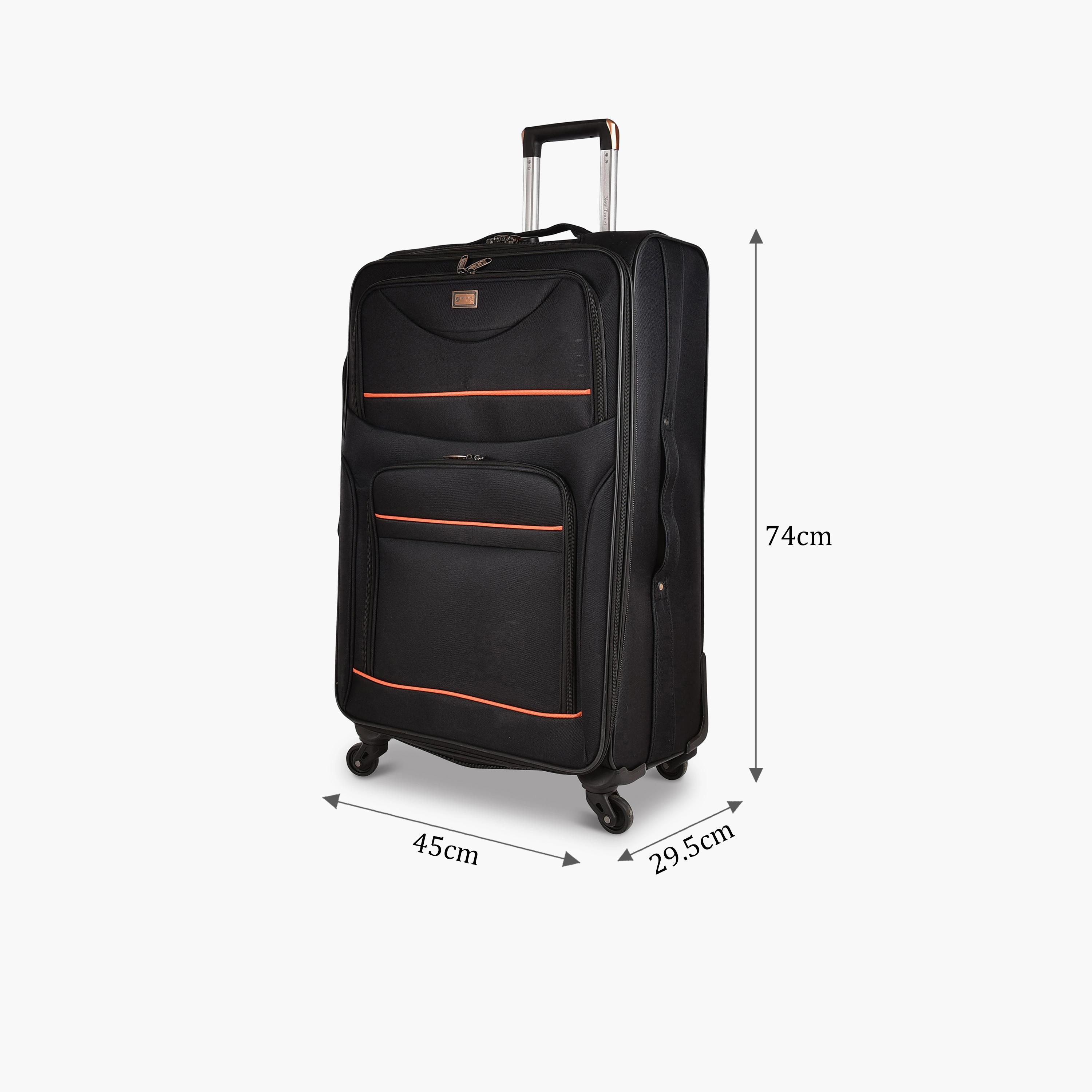 New Travel 74 CM Large Check-in Textile Softcase Four-Wheeler Single Trolley Bag with Combination Lock | 9955AS-28 -travel-luggagesandbags-luggage-image-3