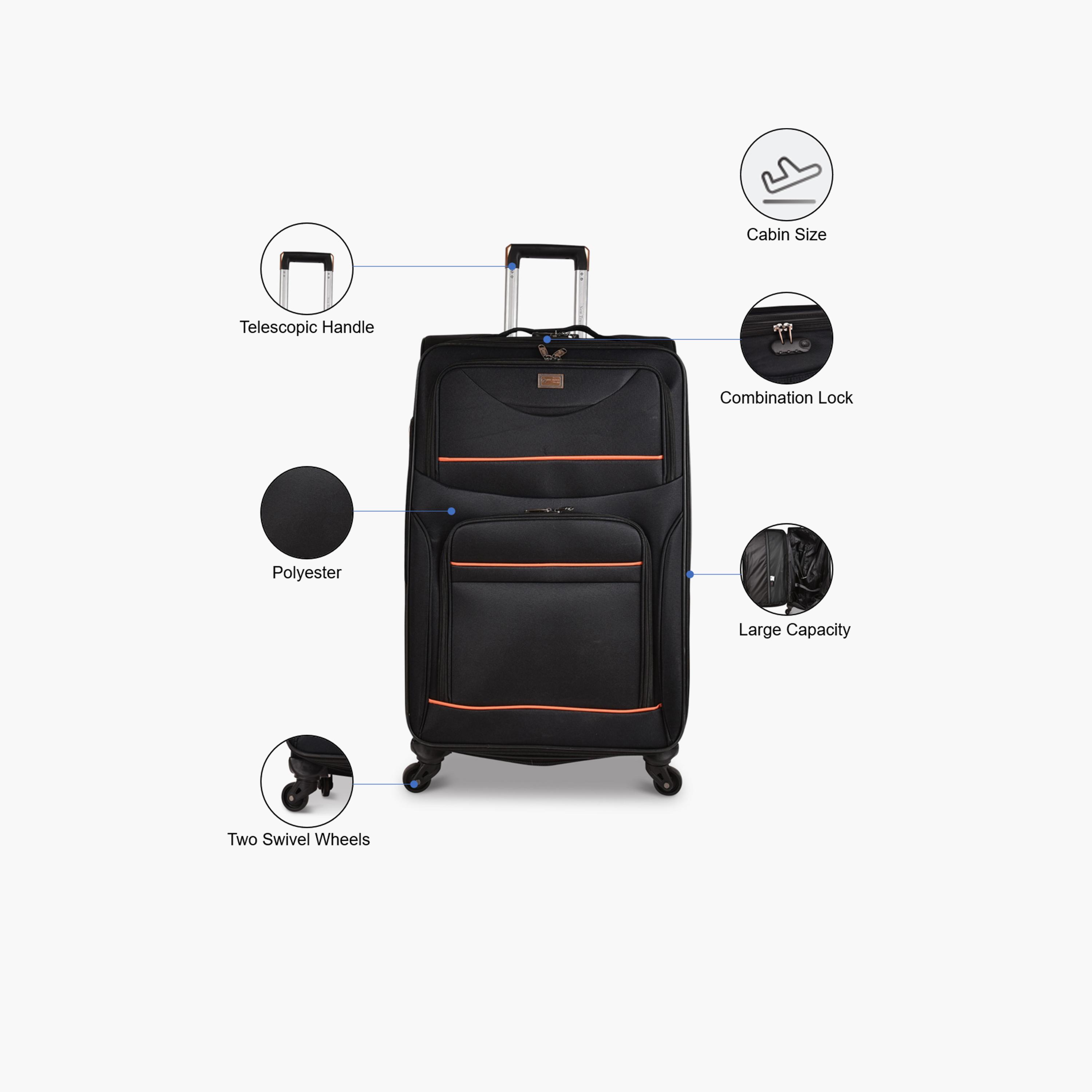 New Travel 74 CM Large Check-in Textile Softcase Four-Wheeler Single Trolley Bag with Combination Lock | 9955AS-28 -travel-luggagesandbags-luggage-image-4