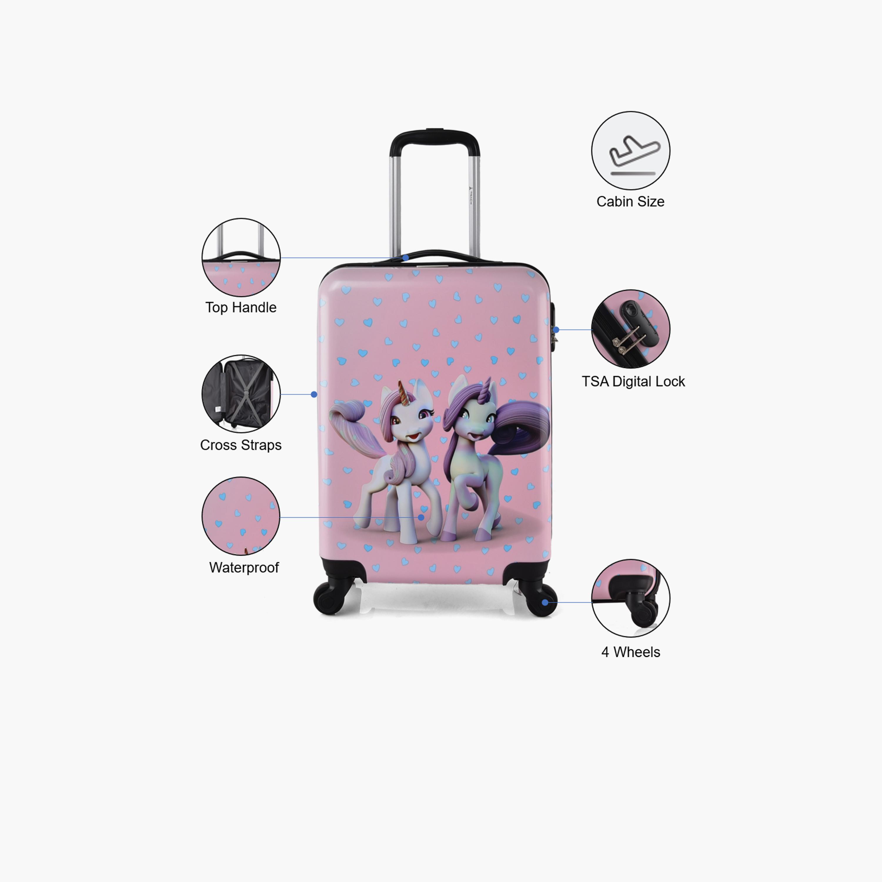 Track 49.5 CM Cabin Polycarbonate with ABS Hardcase Four-Wheeler Spinner Trolley Bag | AL002-20-travel-kidstrolleyandbags-image-4