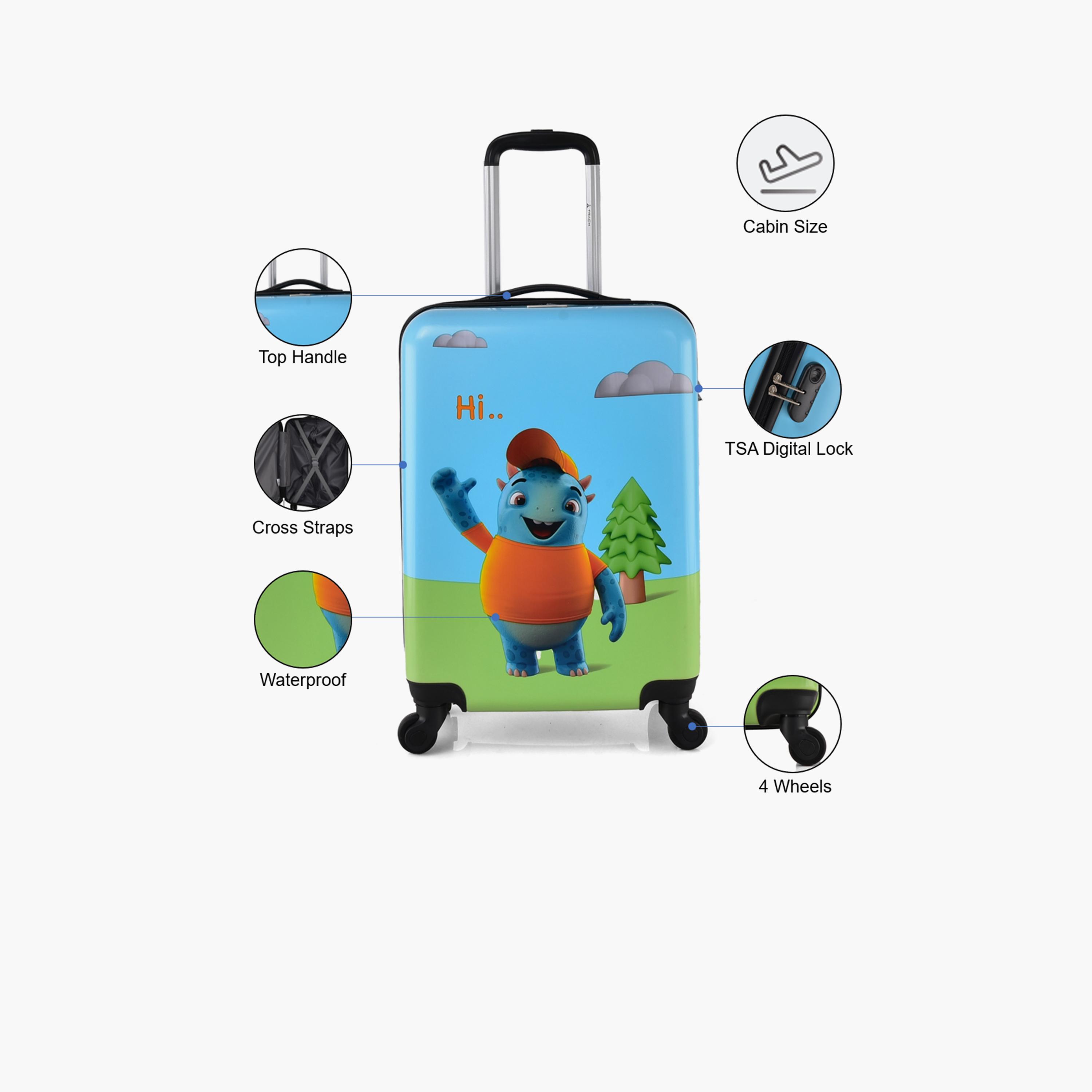 Track 49.5 CM Cabin Polycarbonate with ABS Hardcase Four-Wheeler Single Trolley Bag | AL004-20-travel-kidstrolleyandbags-image-4