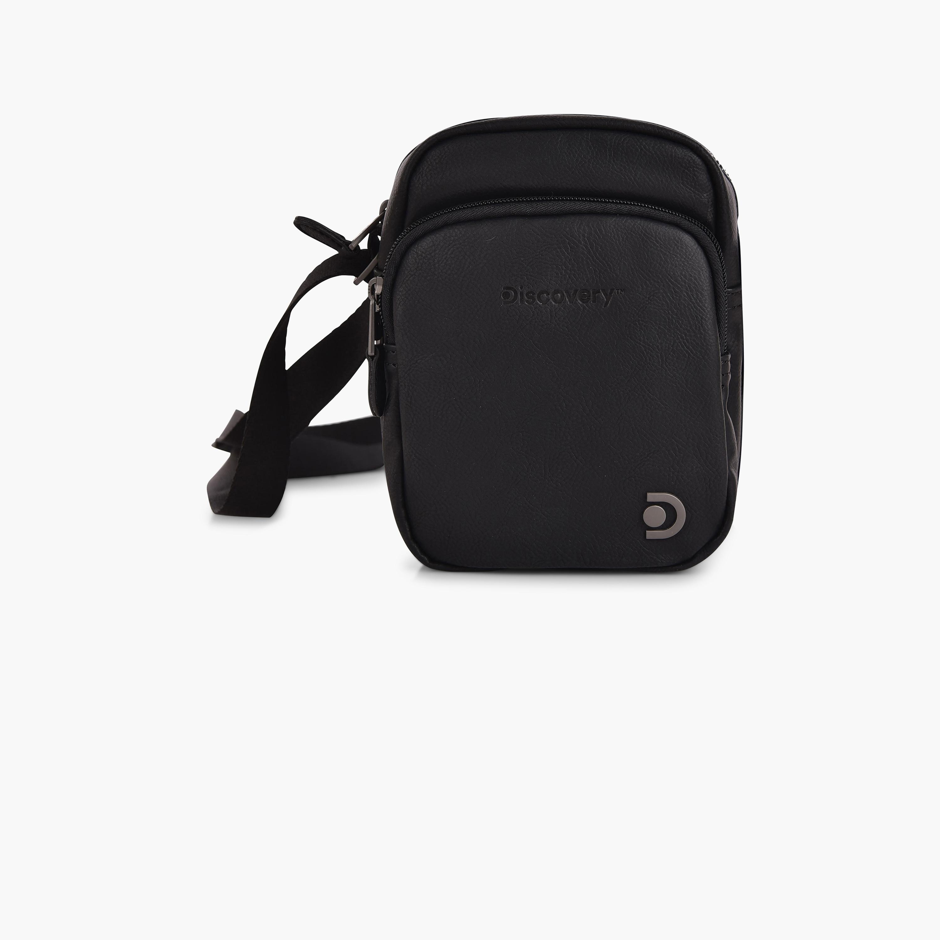 Discovery Artificial Leather Crossbody Bags with Zipper and Adjustable Strap | D03354-men-bags-image-1