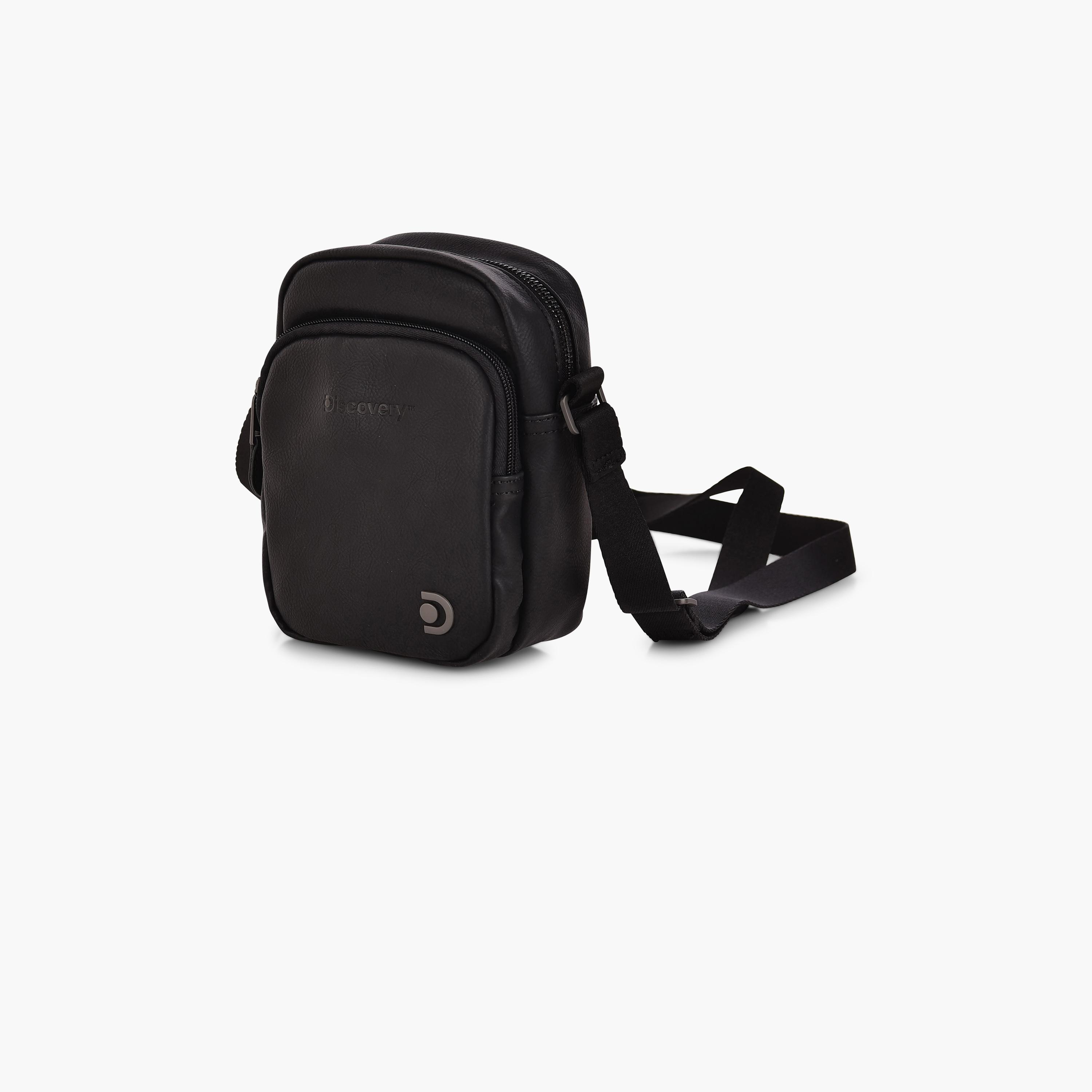 Discovery Artificial Leather Crossbody Bags with Zipper and Adjustable Strap | D03354-men-bags-image-2