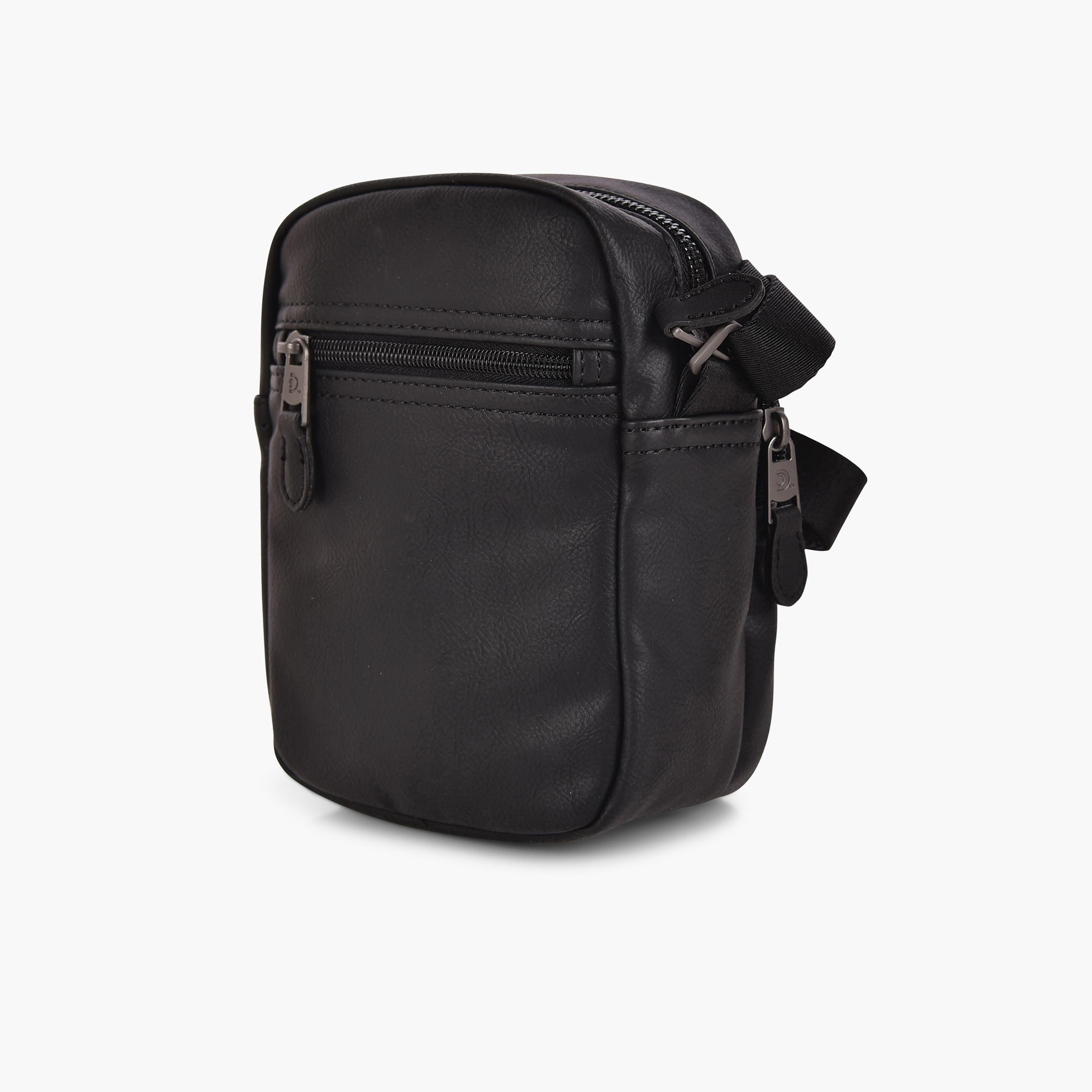 Discovery Artificial Leather Crossbody Bags with Zipper and Adjustable Strap | D03354-men-bags-image-4