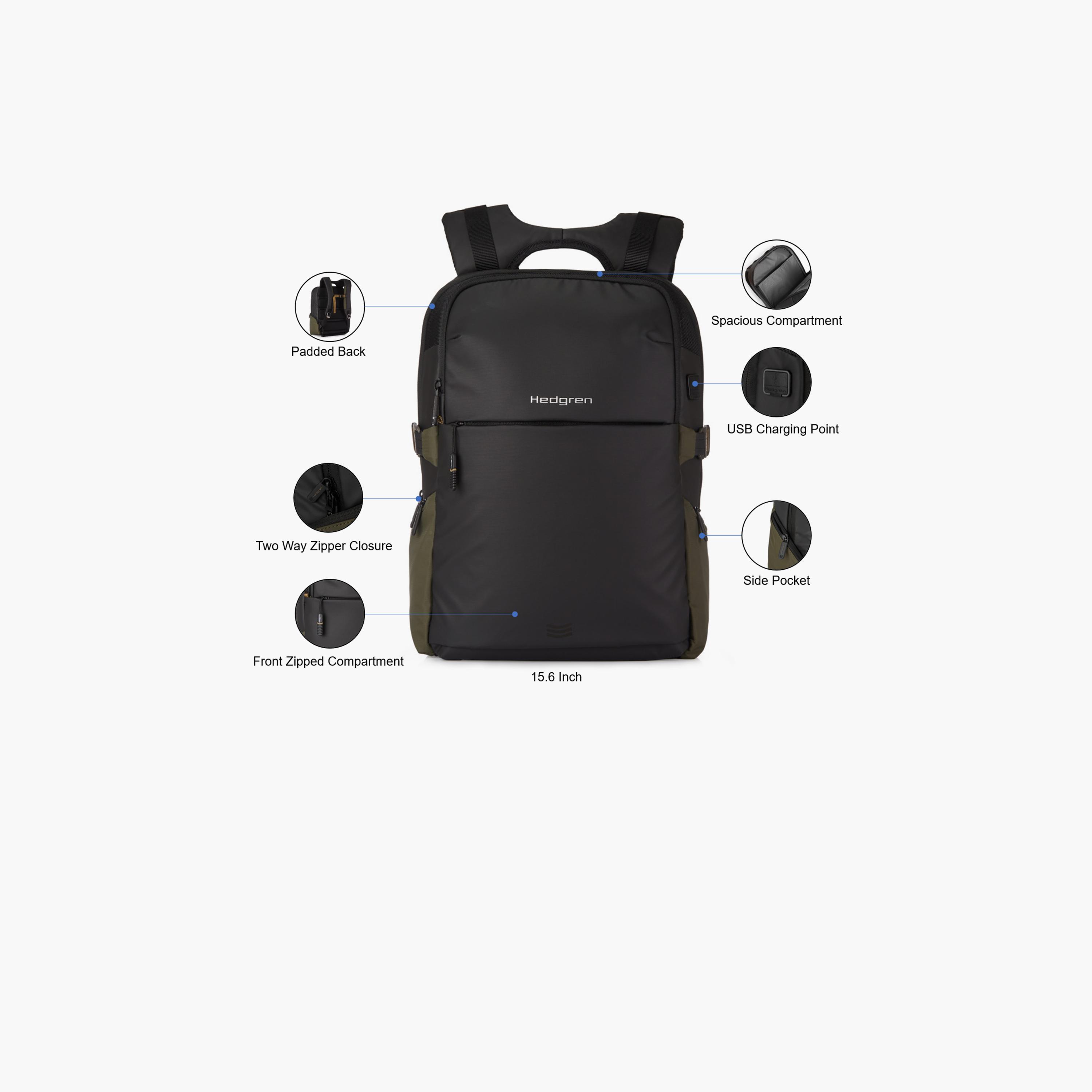 Hedgren 16.9 Inch Polyester Laptop and Backpack | HCOM05-01-travel-luggagesandbags-backpacks-image-3