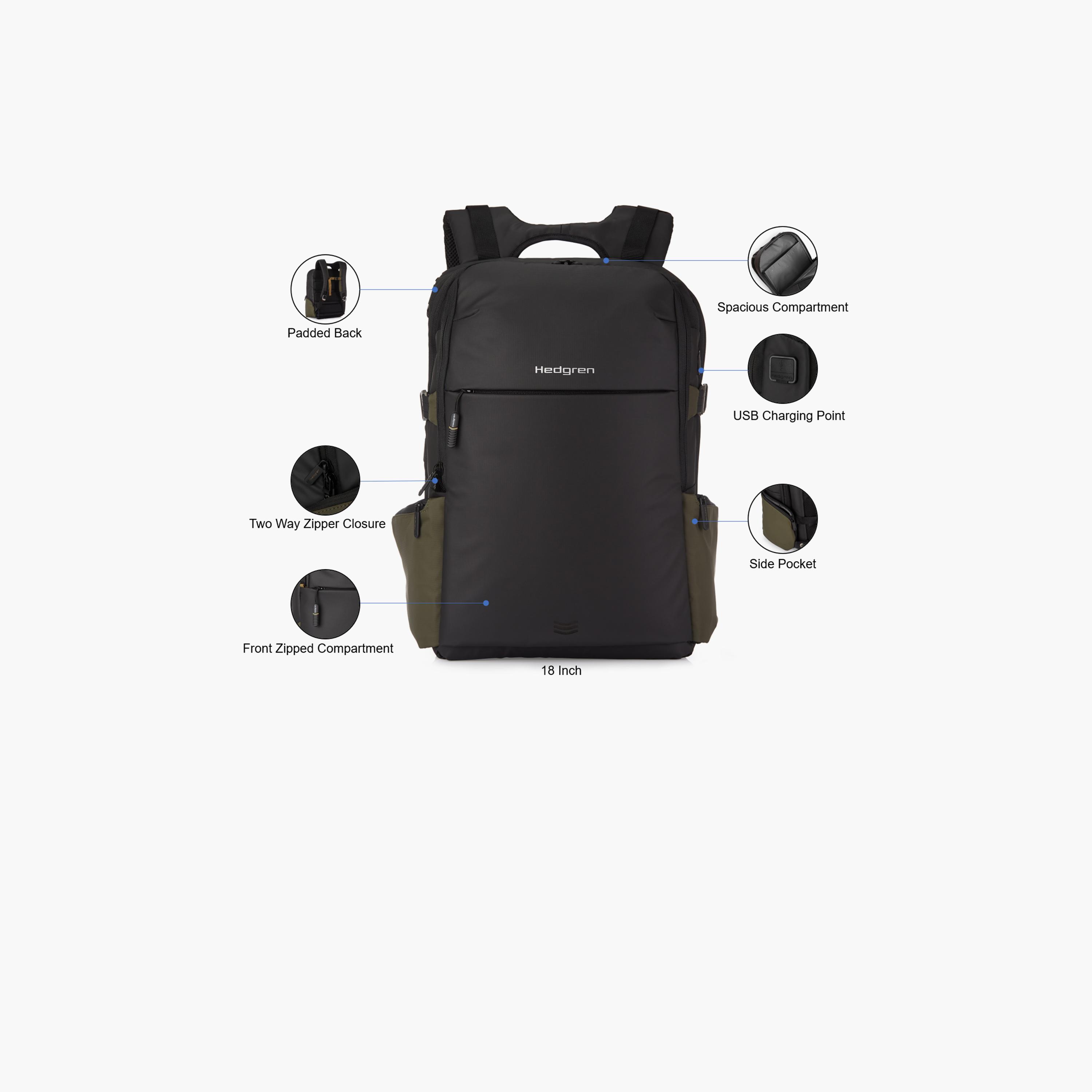 Hedgren 18 Inch Polyester Laptop and Travel Backpack | HCOM06-01-travel-luggagesandbags-backpacks-image-3