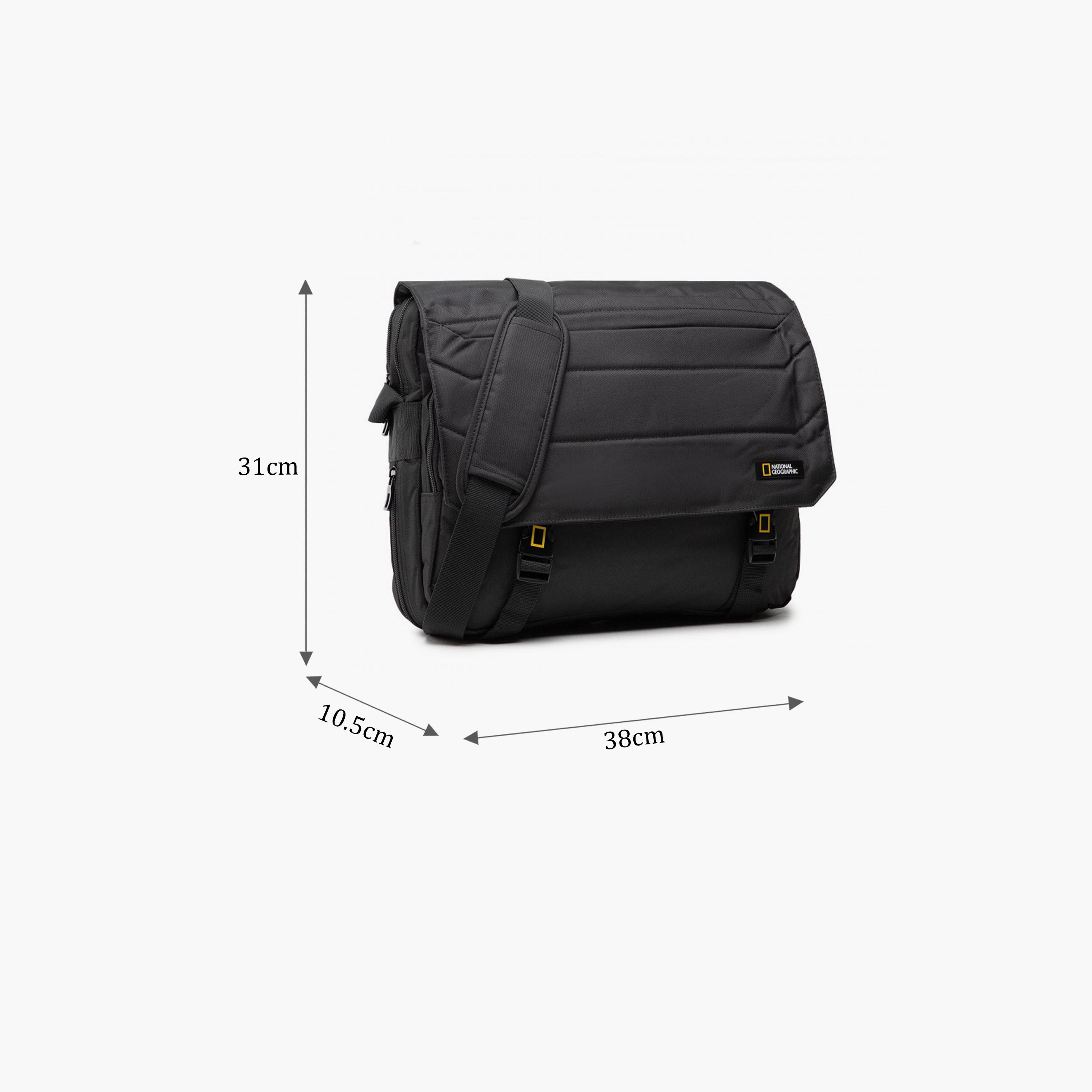 National Geographic Polyester Shoulder Bag with Flap Closure and Adjustable Strap | N00709-men-bags-image-2