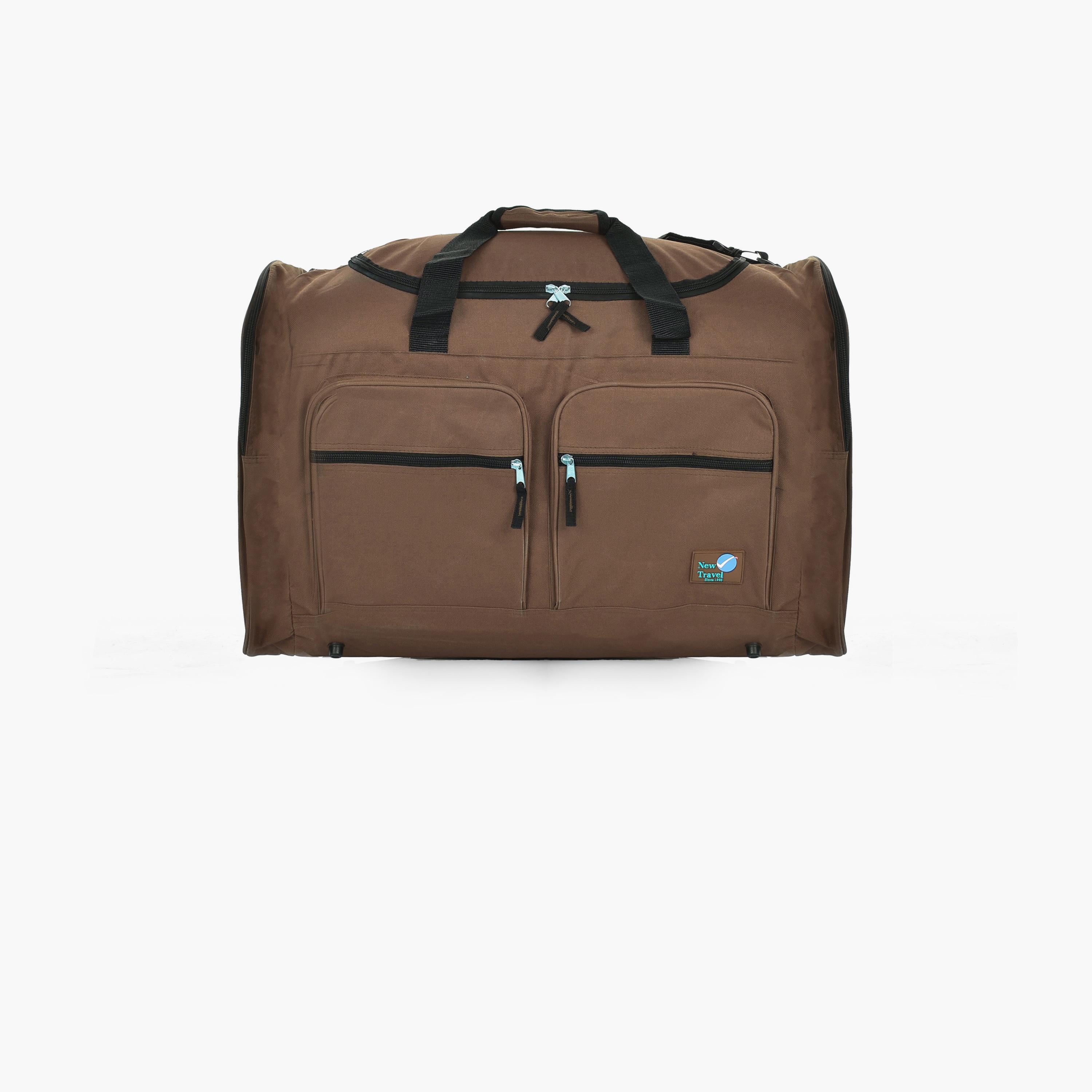 New Travel 22 Inch Polyester Textured Double Handle Duffle Bags with Zipper Closure and Adjustable Strap | N09-men-bags-image-1