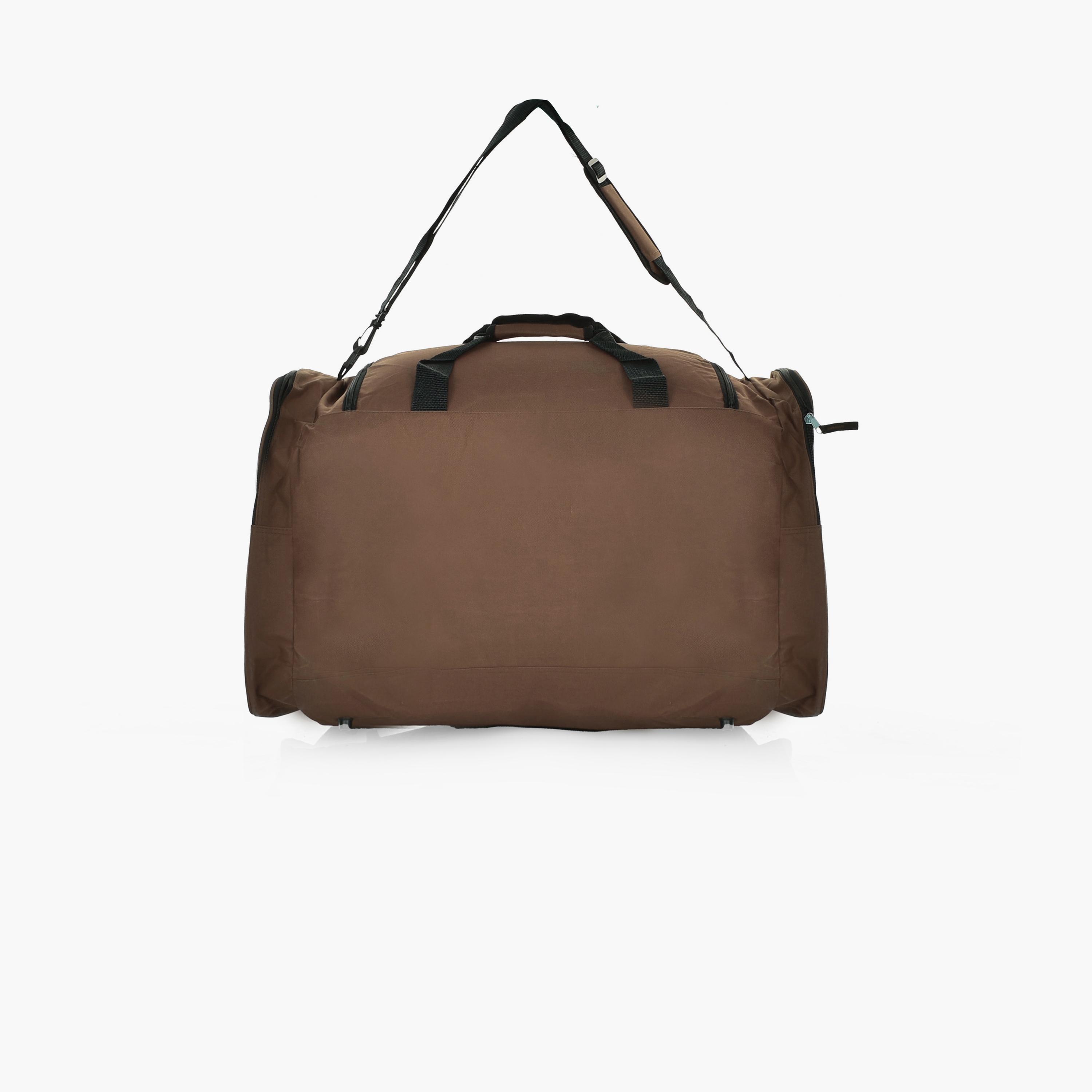 New Travel 22 Inch Polyester Textured Double Handle Duffle Bags with Zipper Closure and Adjustable Strap | N09-men-bags-image-5