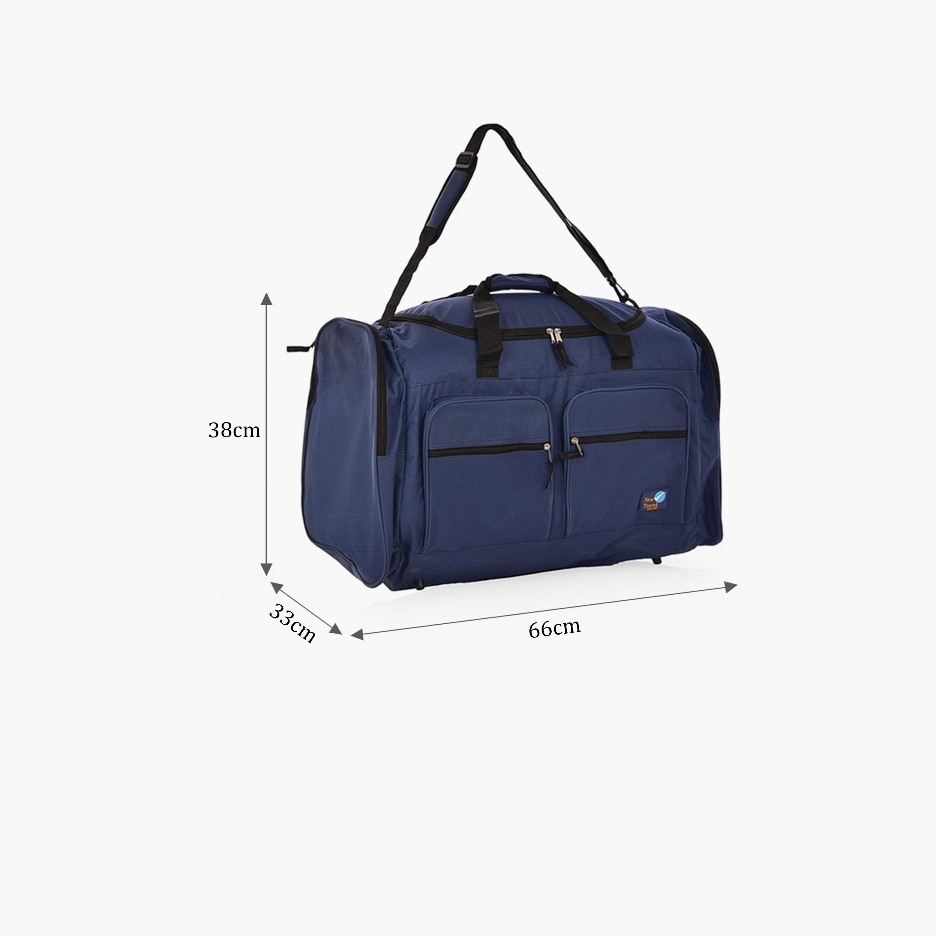New Travel 26 Inch Polyester Textured Double Handle Duffle Bags with Zipper Closure and Adjustable Strap | N09-26-travel-luggagesandbags-dufflebags-image-2