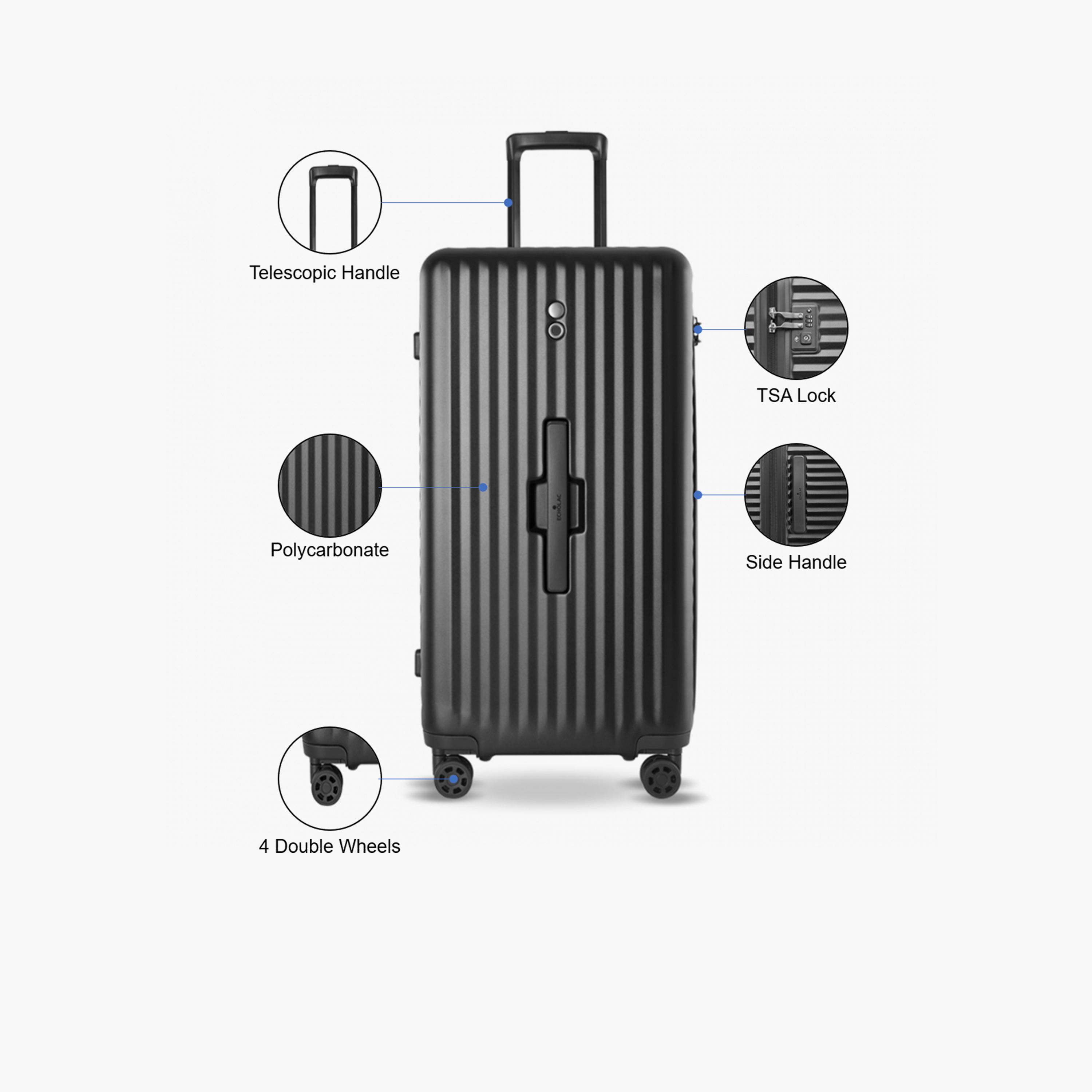 Echolac 75 CM Large Check-in Polycarbonate with ABS Hardcase Four-Wheeler Double Trolley Bag | PC183K-28-travel-luggagesandbags-luggage-image-3