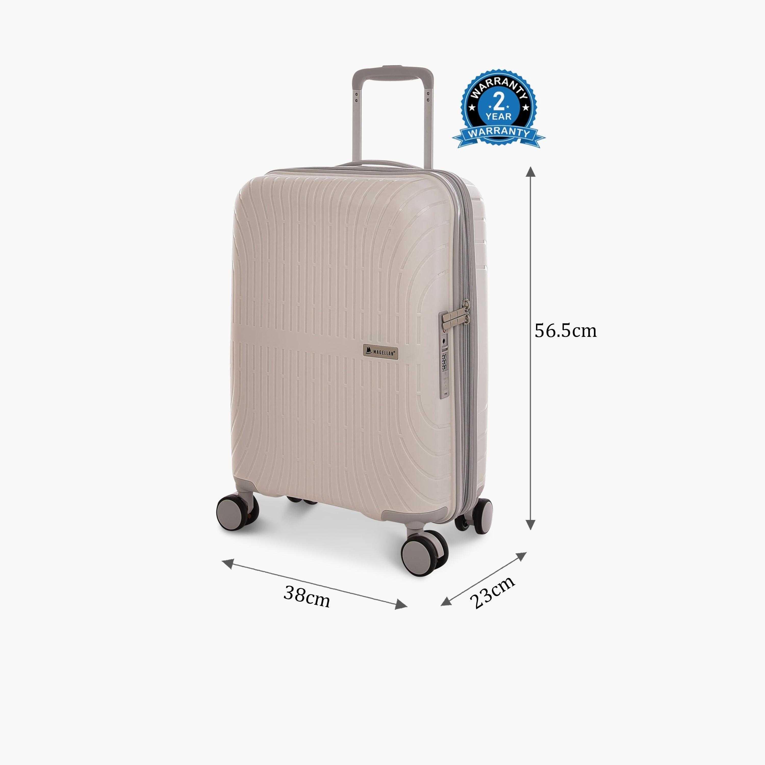 Magellan 56.5 CM Cabin Polypropylene Hardcase Four-Wheeler Double Trolley Bag | PPT014-20 -travel-luggagesandbags-luggage-image-3
