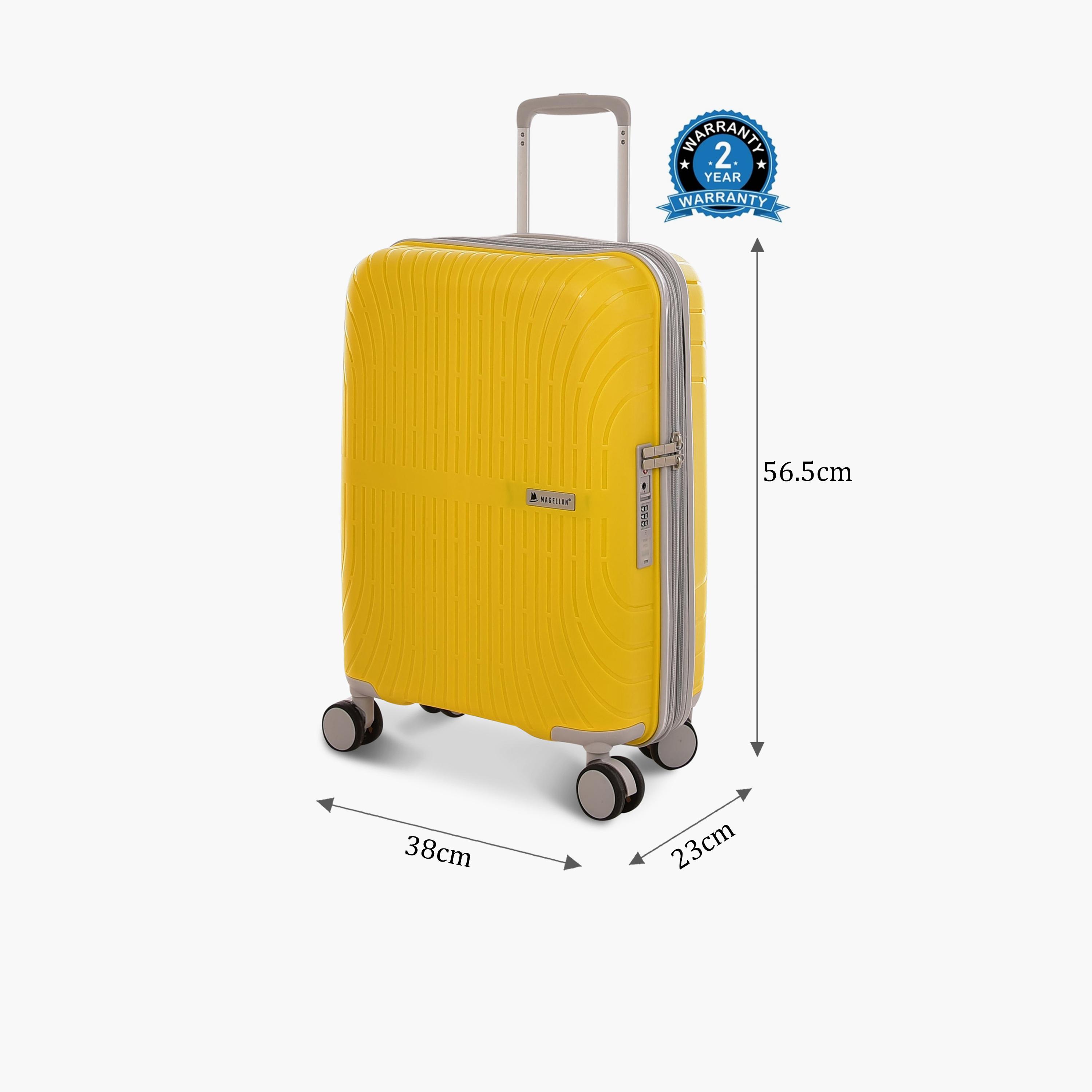 Magellan 56.5 CM Cabin Polypropylene Hardcase Four-Wheeler Double Trolley Bag | PPT014-20 -travel-luggagesandbags-luggage-image-3