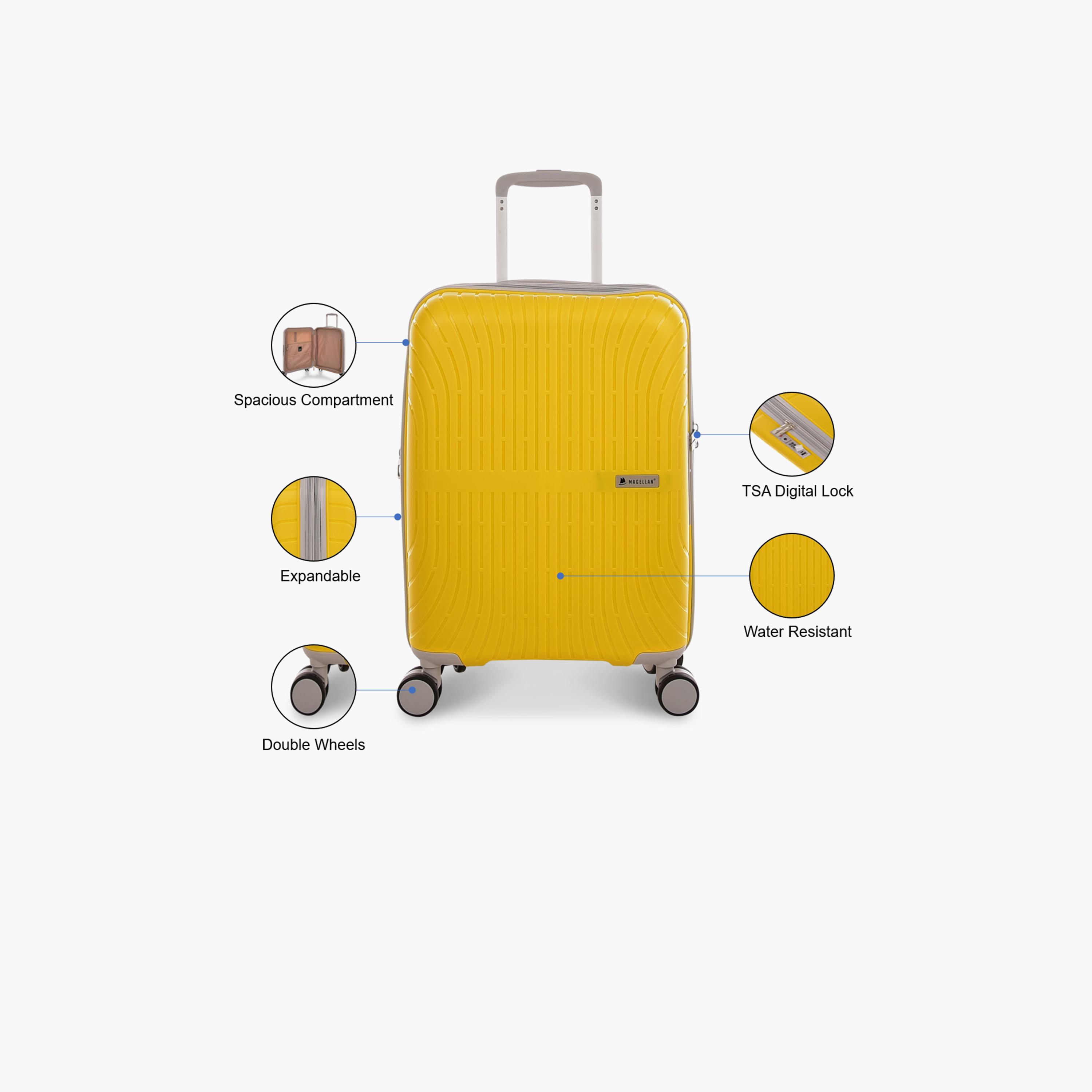 Magellan 56.5 CM Cabin Polypropylene Hardcase Four-Wheeler Double Trolley Bag | PPT014-20 -travel-luggagesandbags-luggage-image-4