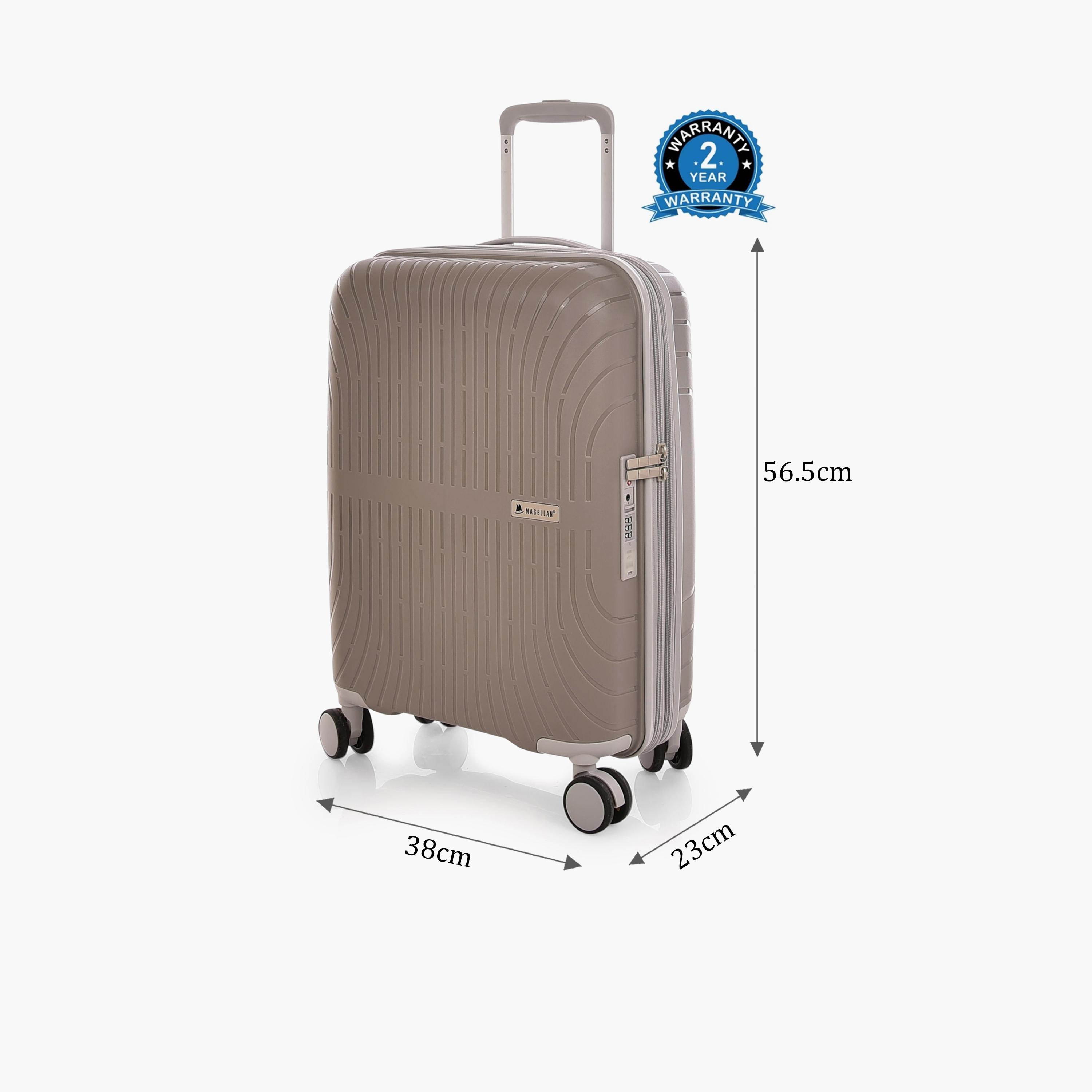 Magellan 56.5 CM Cabin Polypropylene Hardcase Four-Wheeler Double Trolley Bag | PPT014-20 -travel-luggagesandbags-luggage-image-3