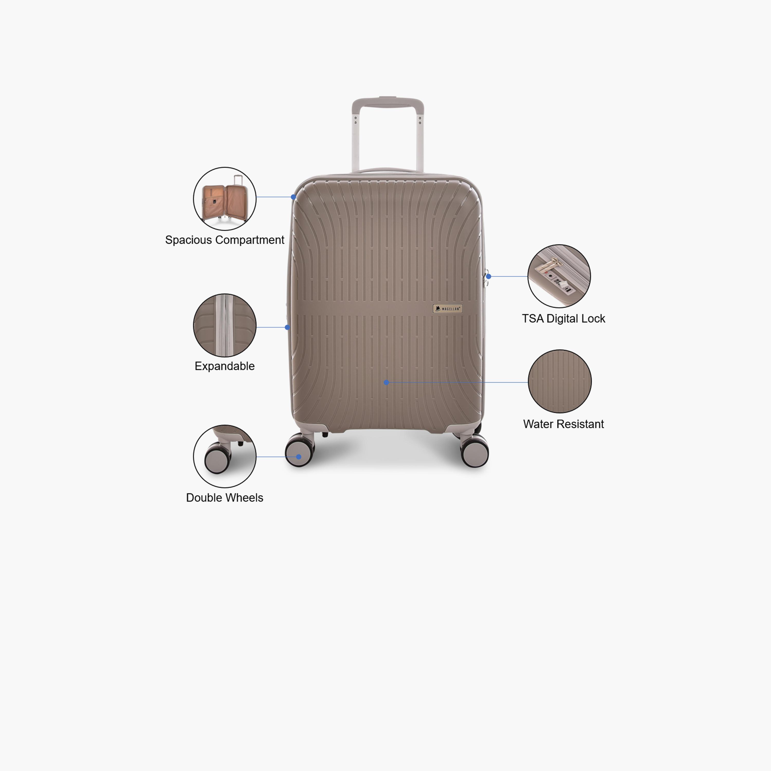 Magellan 56.5 CM Cabin Polypropylene Hardcase Four-Wheeler Double Trolley Bag | PPT014-20 -travel-luggagesandbags-luggage-image-4