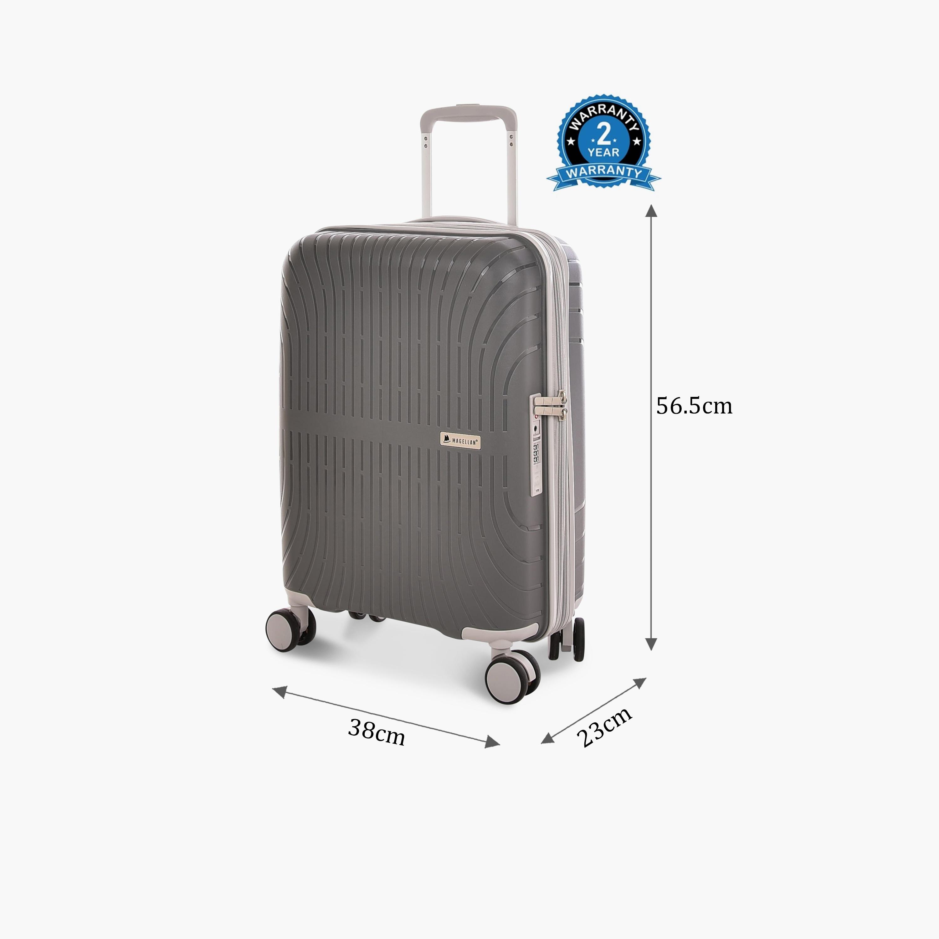 Magellan 56.5 CM Cabin Polypropylene Hardcase Four-Wheeler Double Trolley Bag | PPT014-20 -travel-luggagesandbags-luggage-image-3