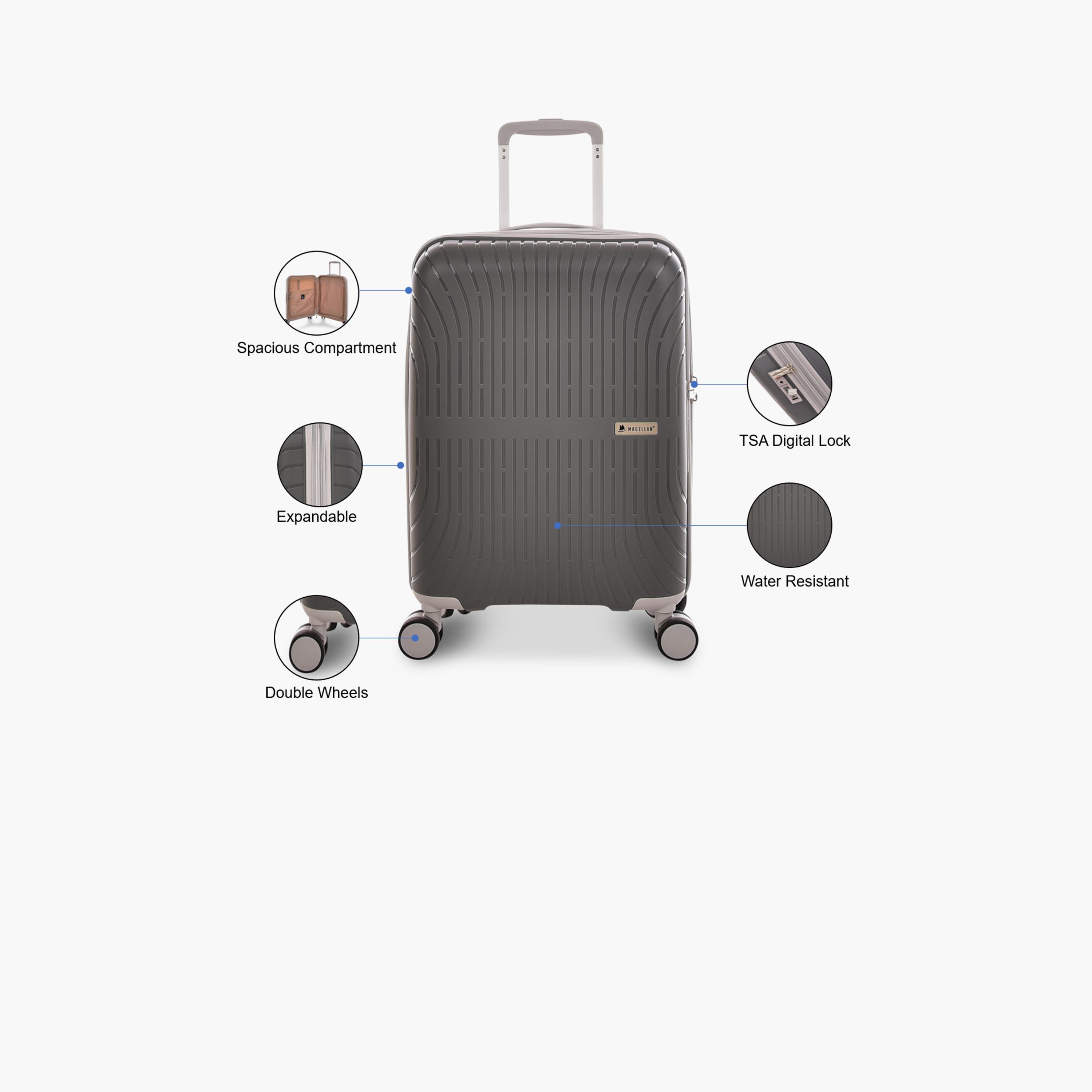 Magellan 56.5 CM Cabin Polypropylene Hardcase Four-Wheeler Double Trolley Bag | PPT014-20 -travel-luggagesandbags-luggage-image-4