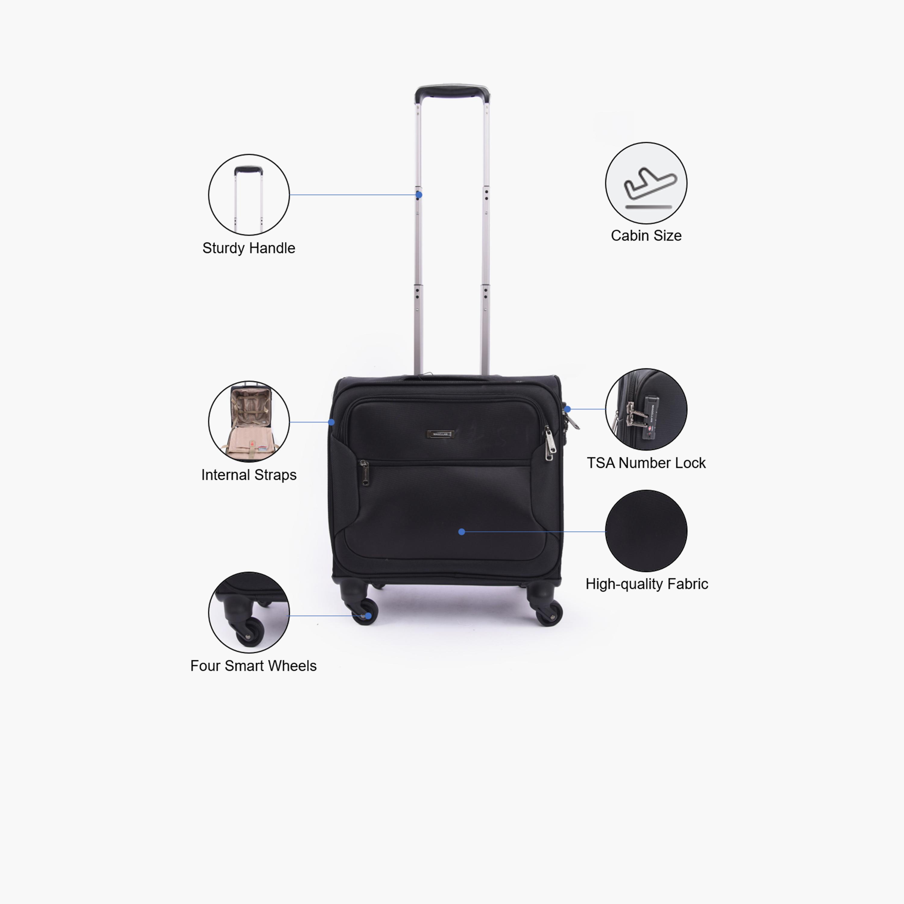 Magellan 45 CM Cabin Textile Softcase Four-Wheeler Spinner Trolley Bag with TSA Lock | TL1076-16-travel-luggagesandbags-luggage-image-4